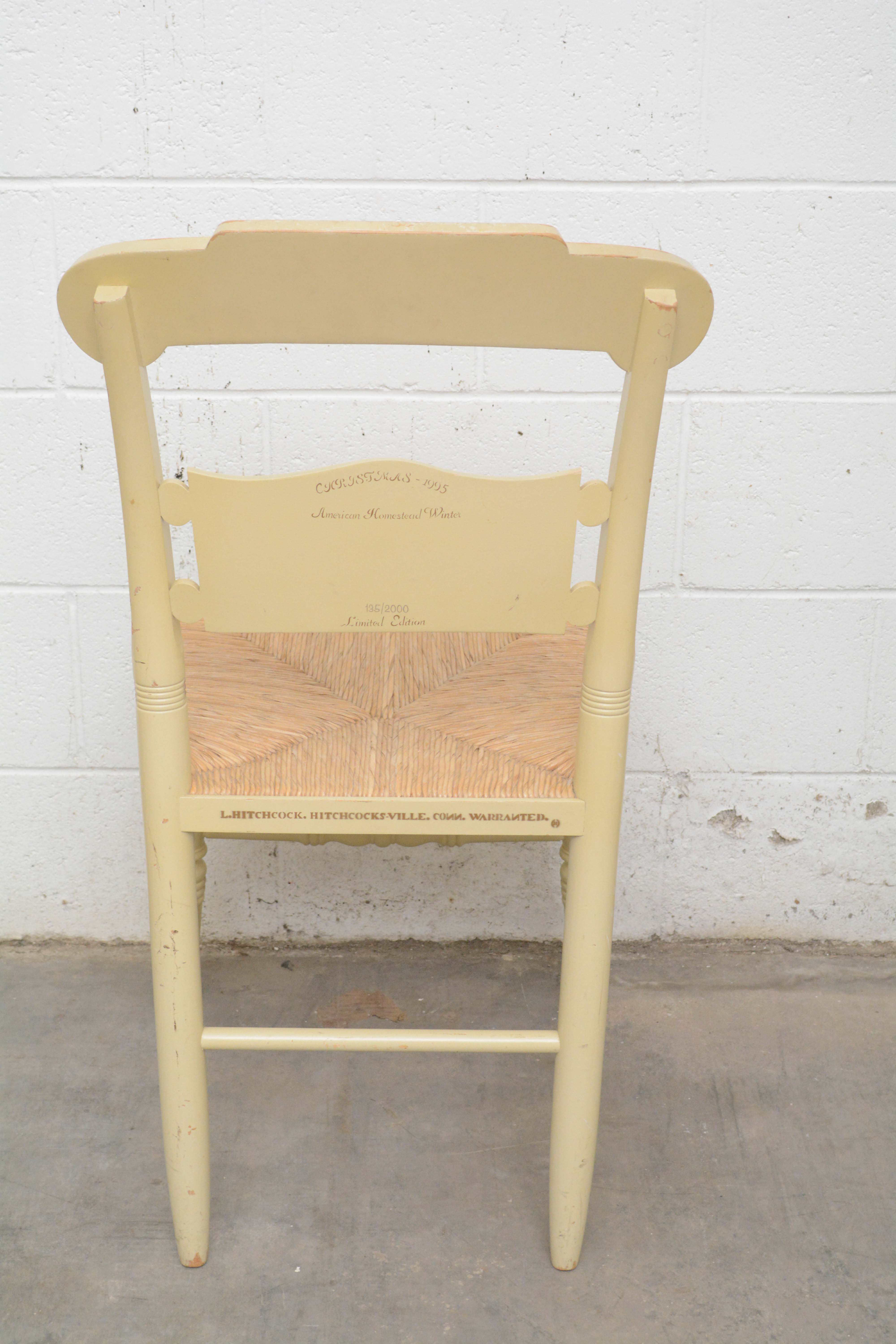 Painted Wood Limited Edition Christmas Chairs by Hitchcock, Late 20th Century