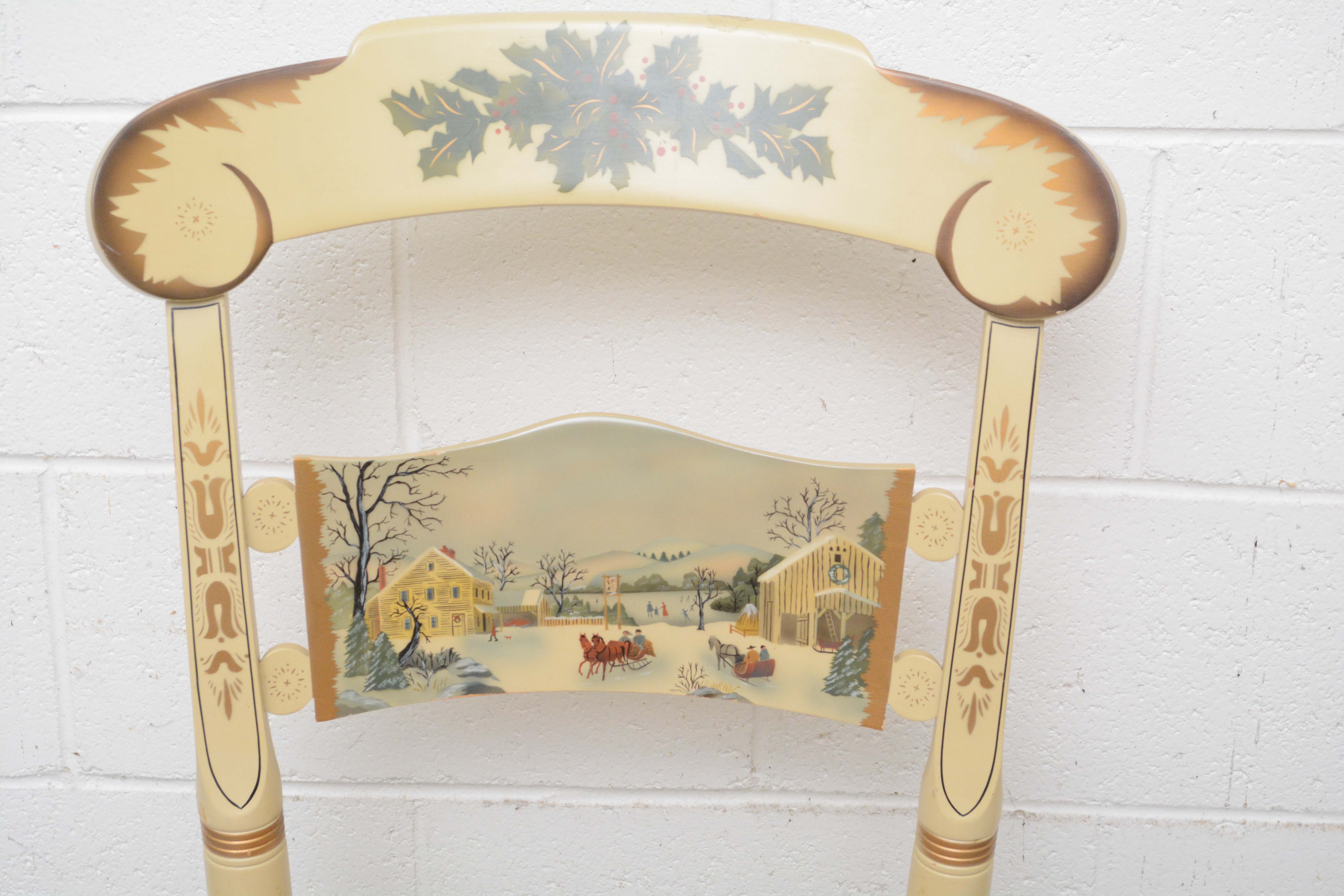 Painted Wood Limited Edition Christmas Chairs by Hitchcock, Late 20th Century