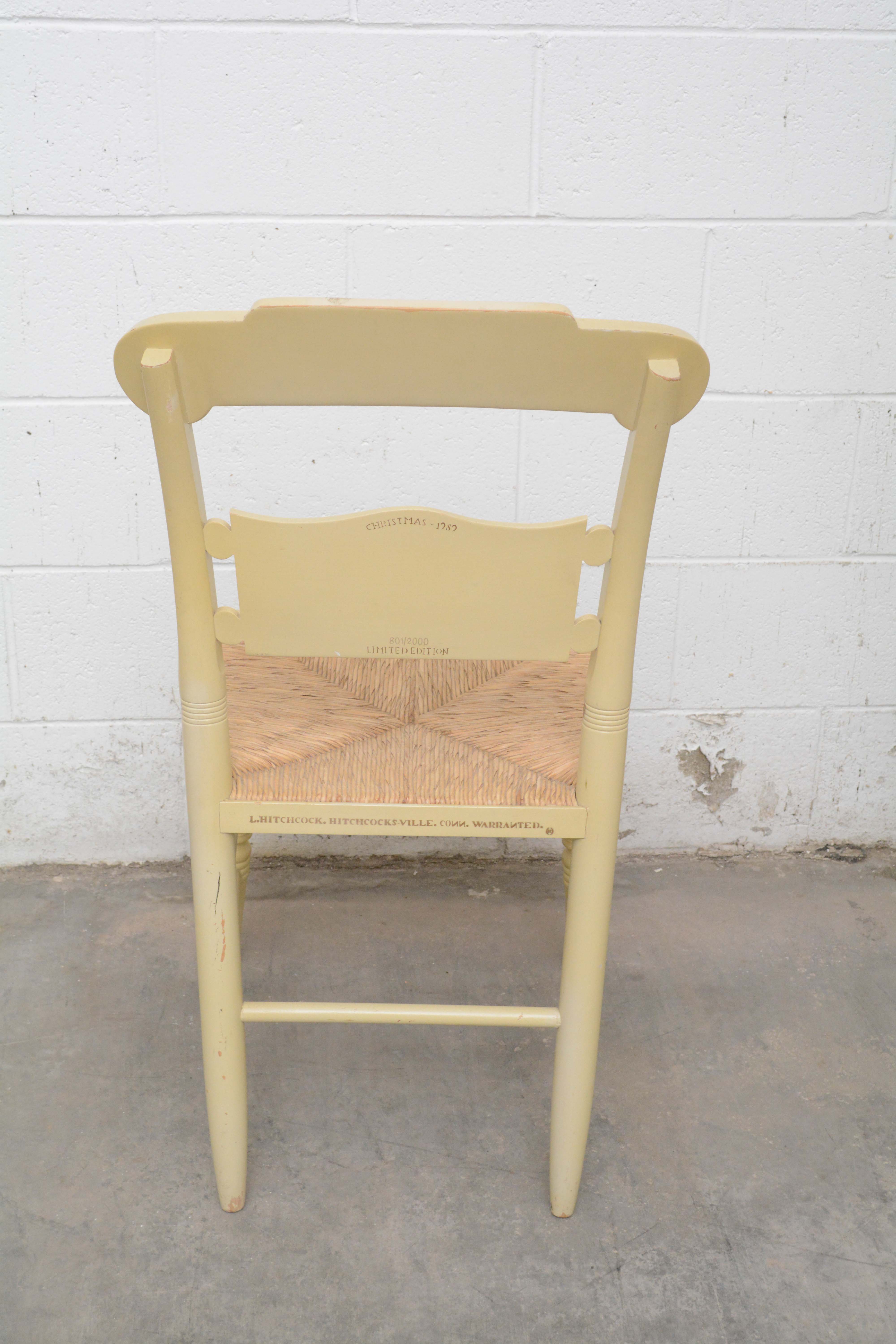 Painted Wood Limited Edition Christmas Chairs by Hitchcock, Late 20th Century