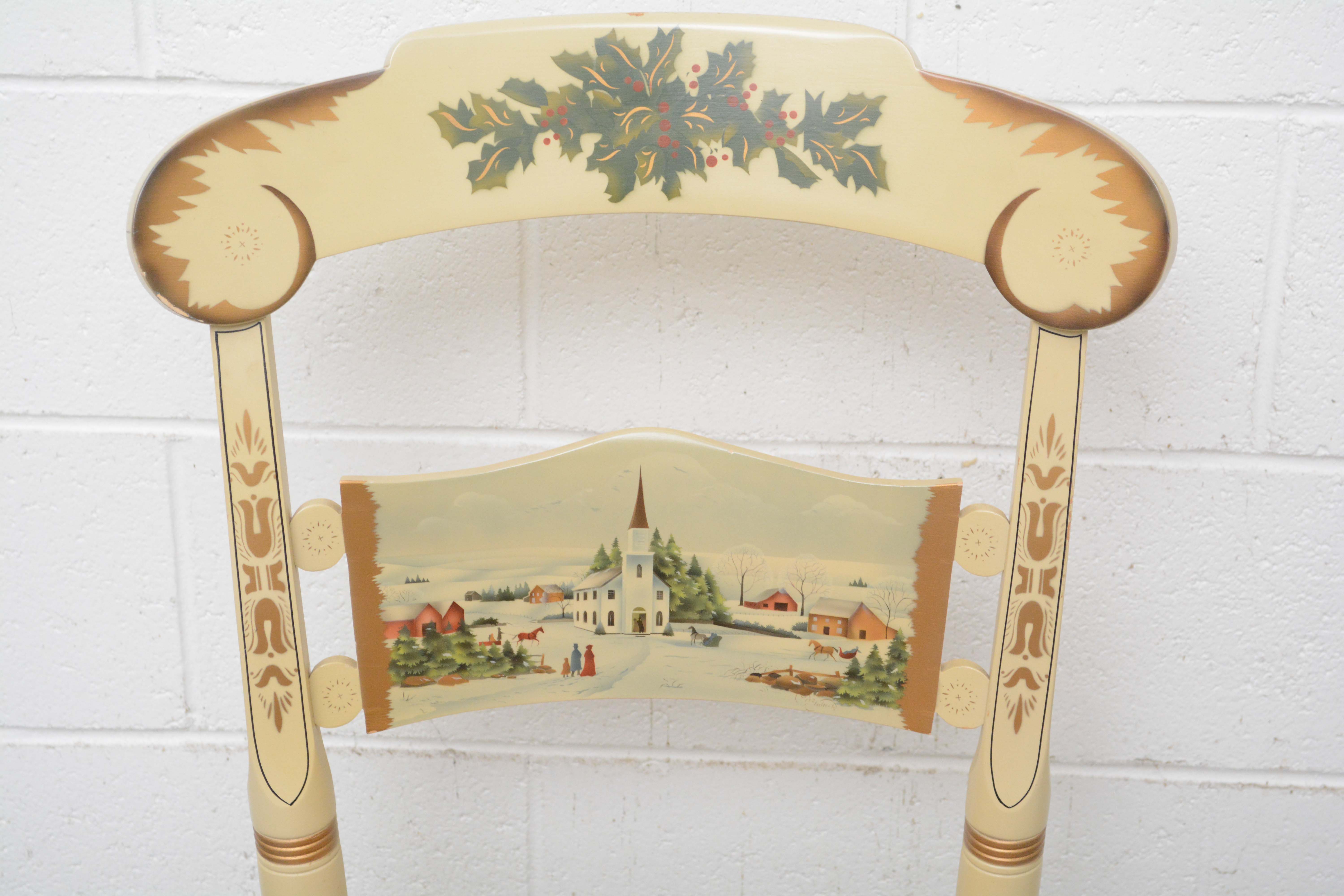 Painted Wood Limited Edition Christmas Chairs by Hitchcock, Late 20th Century