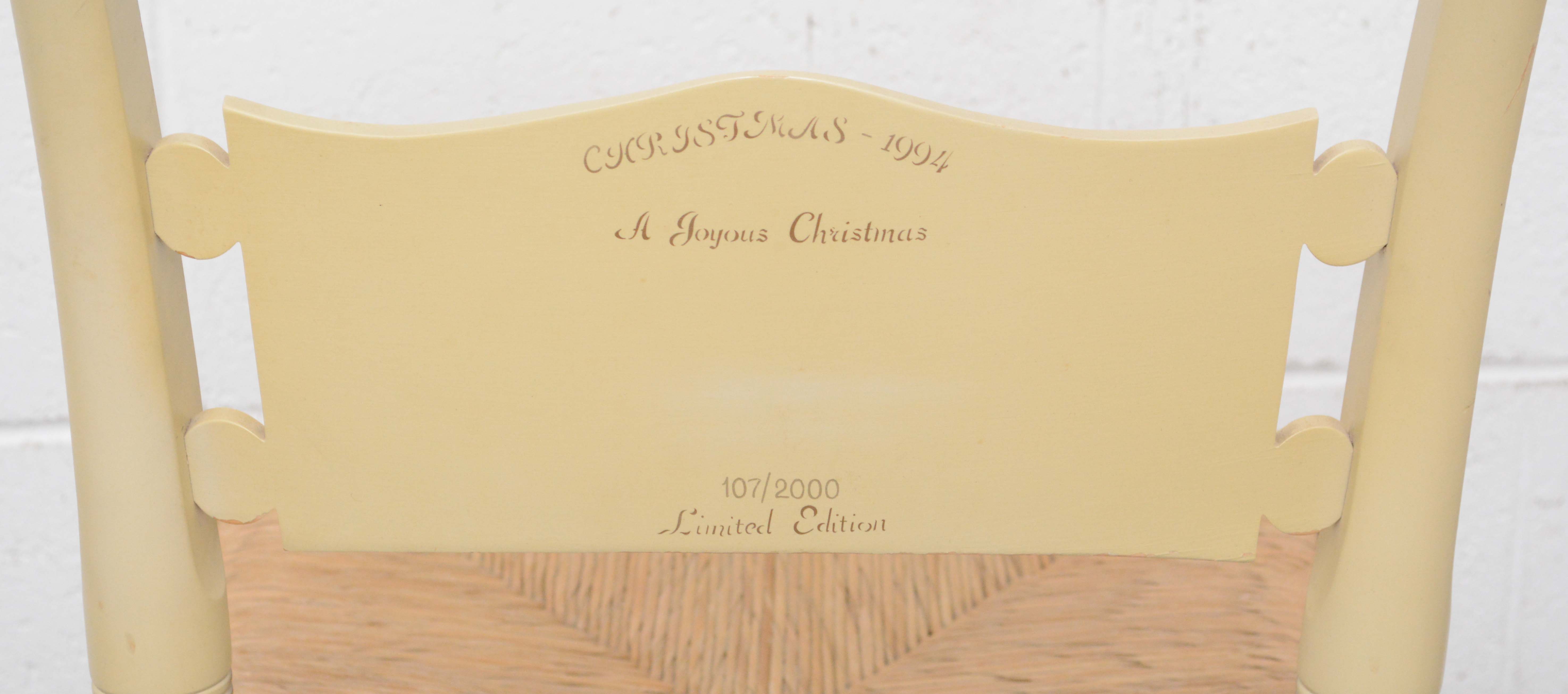 Painted Wood Limited Edition Christmas Chairs by Hitchcock, Late 20th Century