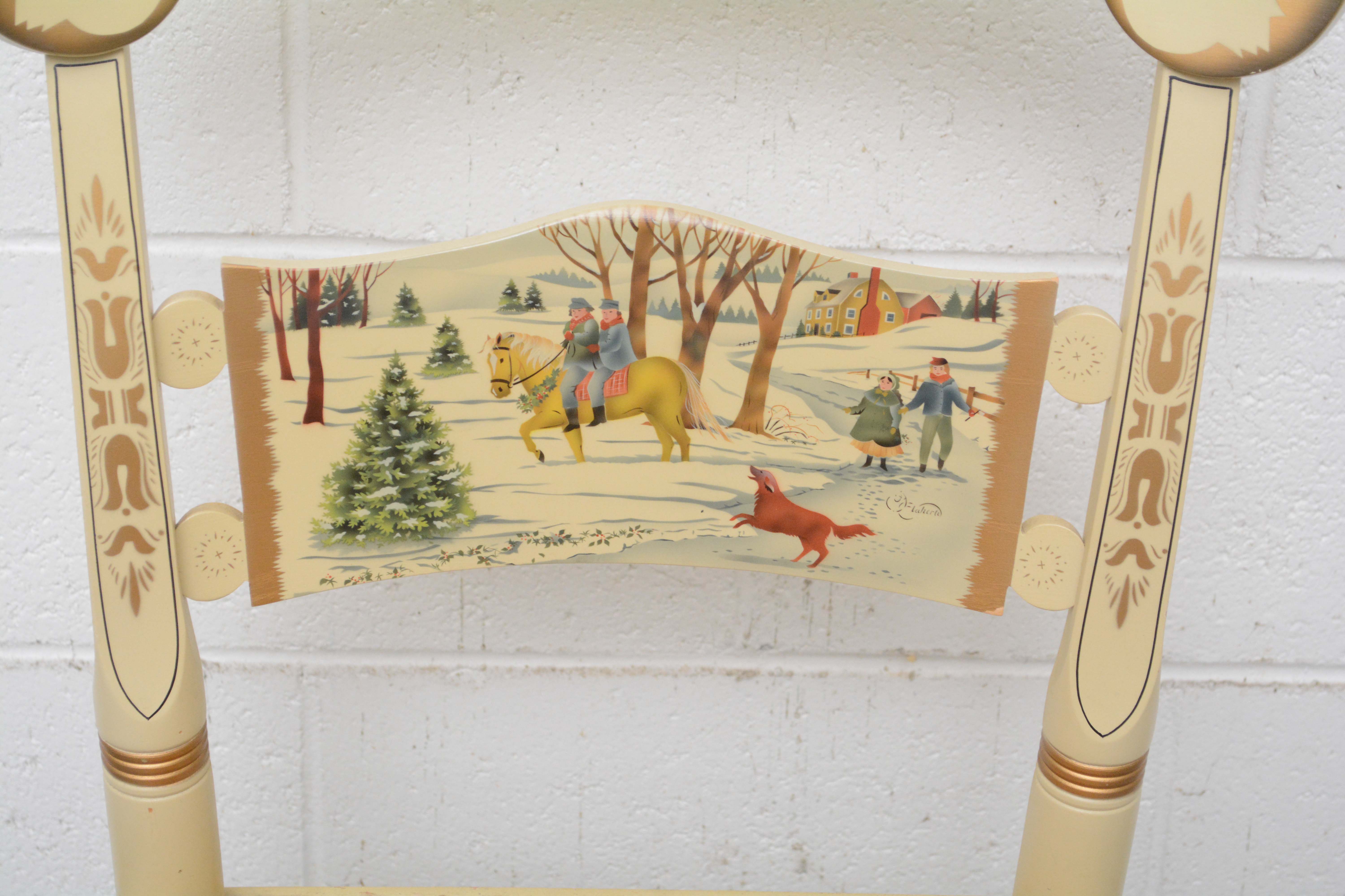 Painted Wood Limited Edition Christmas Chairs by Hitchcock, Late 20th Century