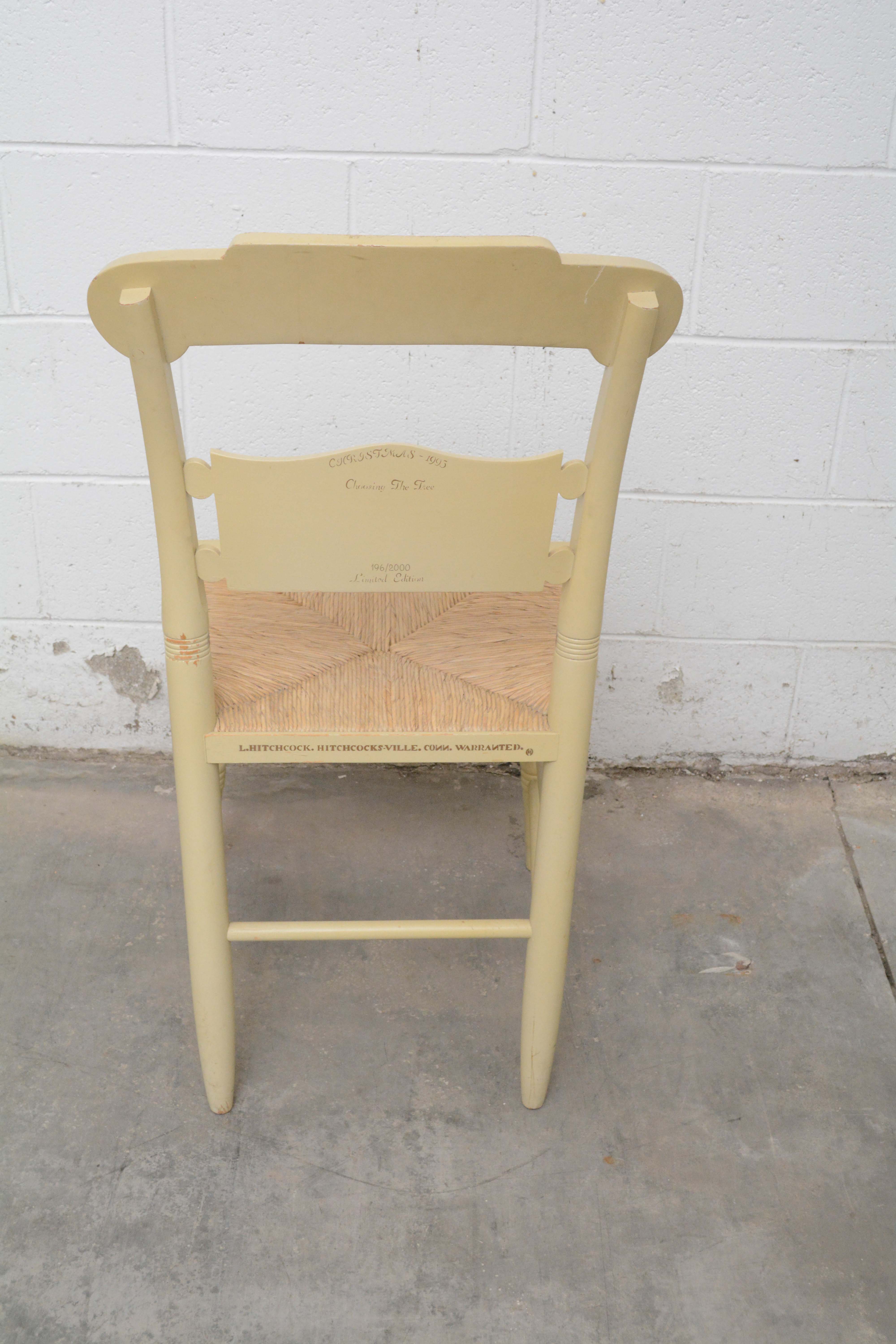 Painted Wood Limited Edition Christmas Chairs by Hitchcock, Late 20th Century
