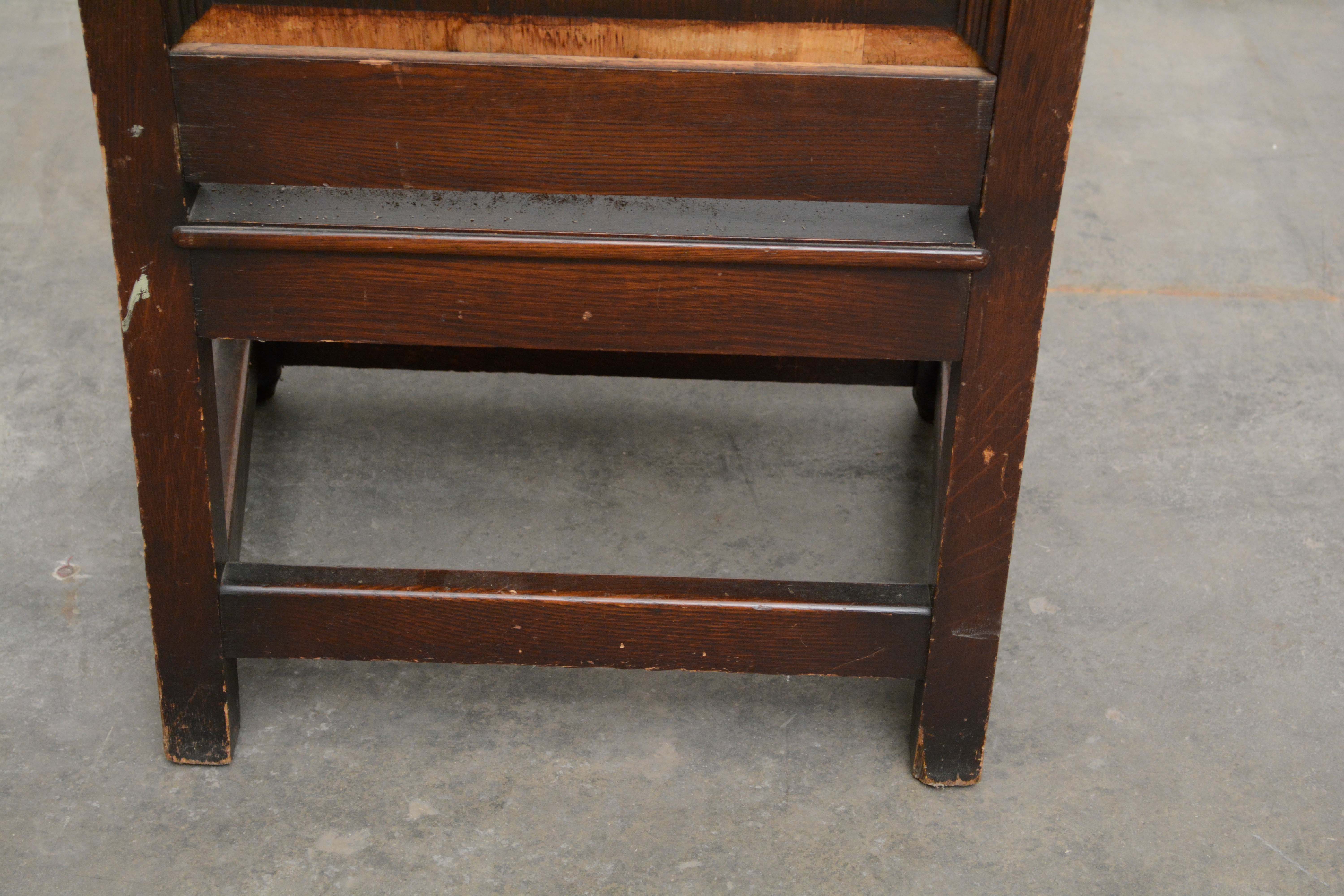 Pair of Charles II Style Oak Panel-Back Armchairs, 20th Century