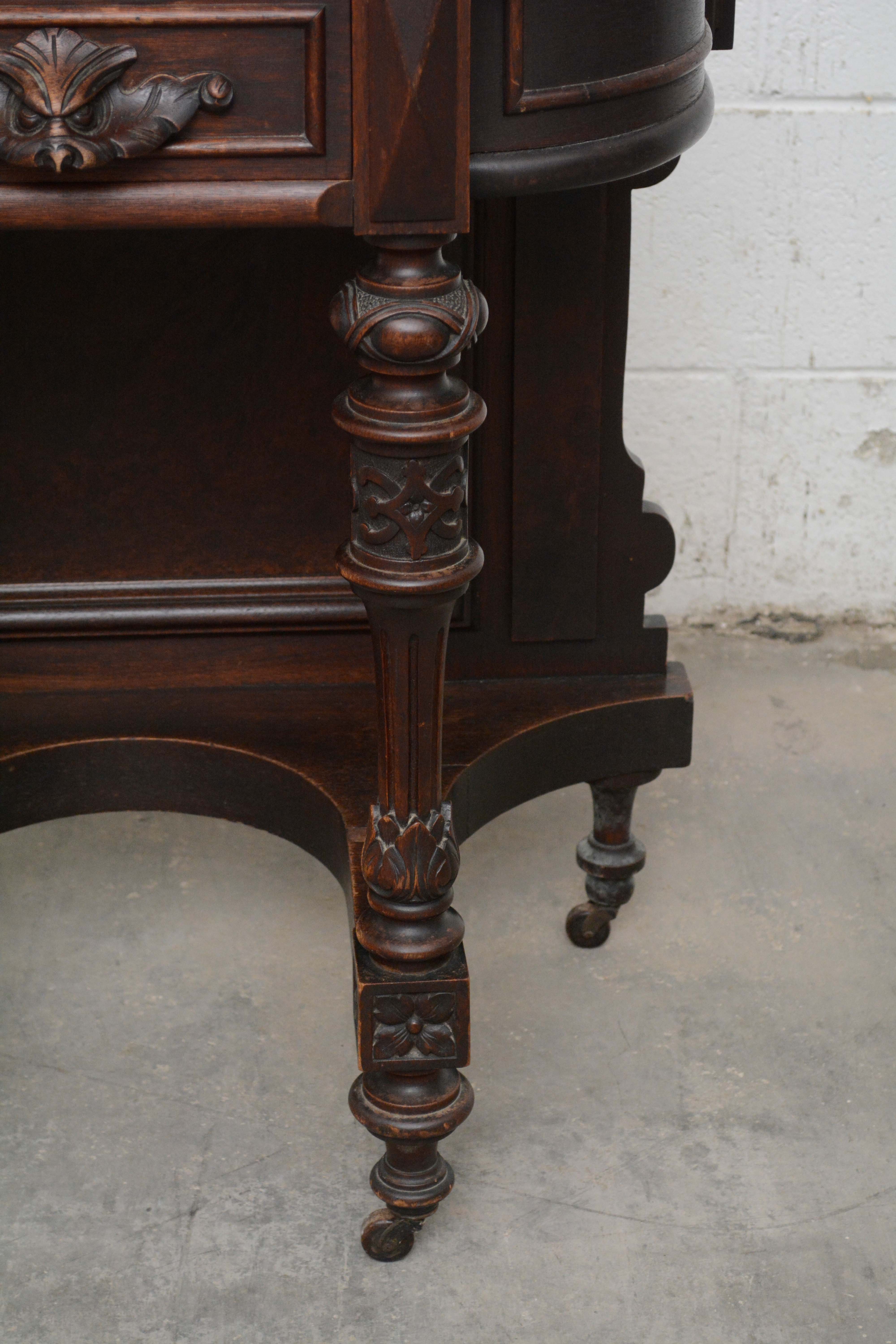 Victorian Style Mahogany and Marble Entry Table, Early 20th Century