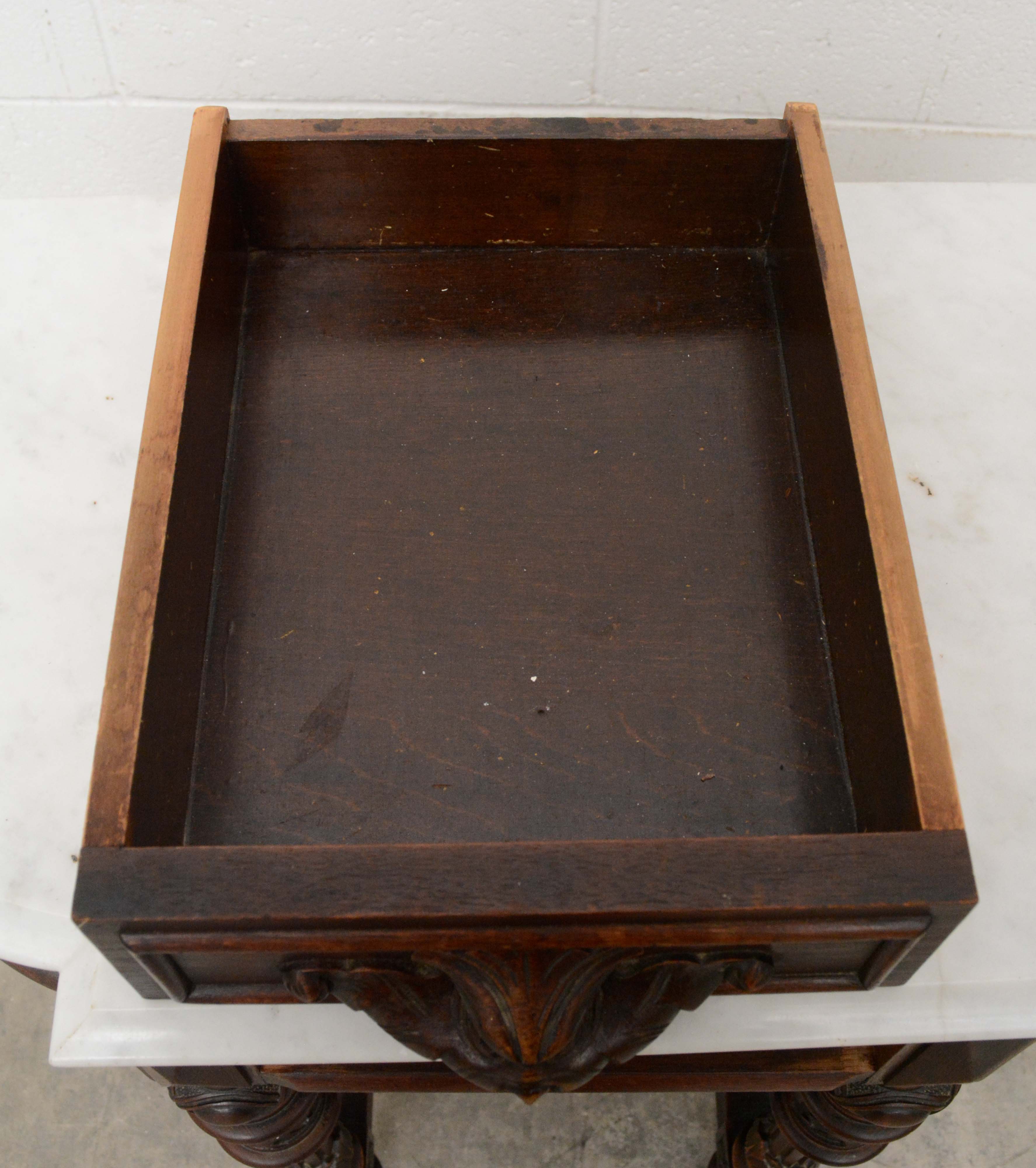 Victorian Style Mahogany and Marble Entry Table, Early 20th Century