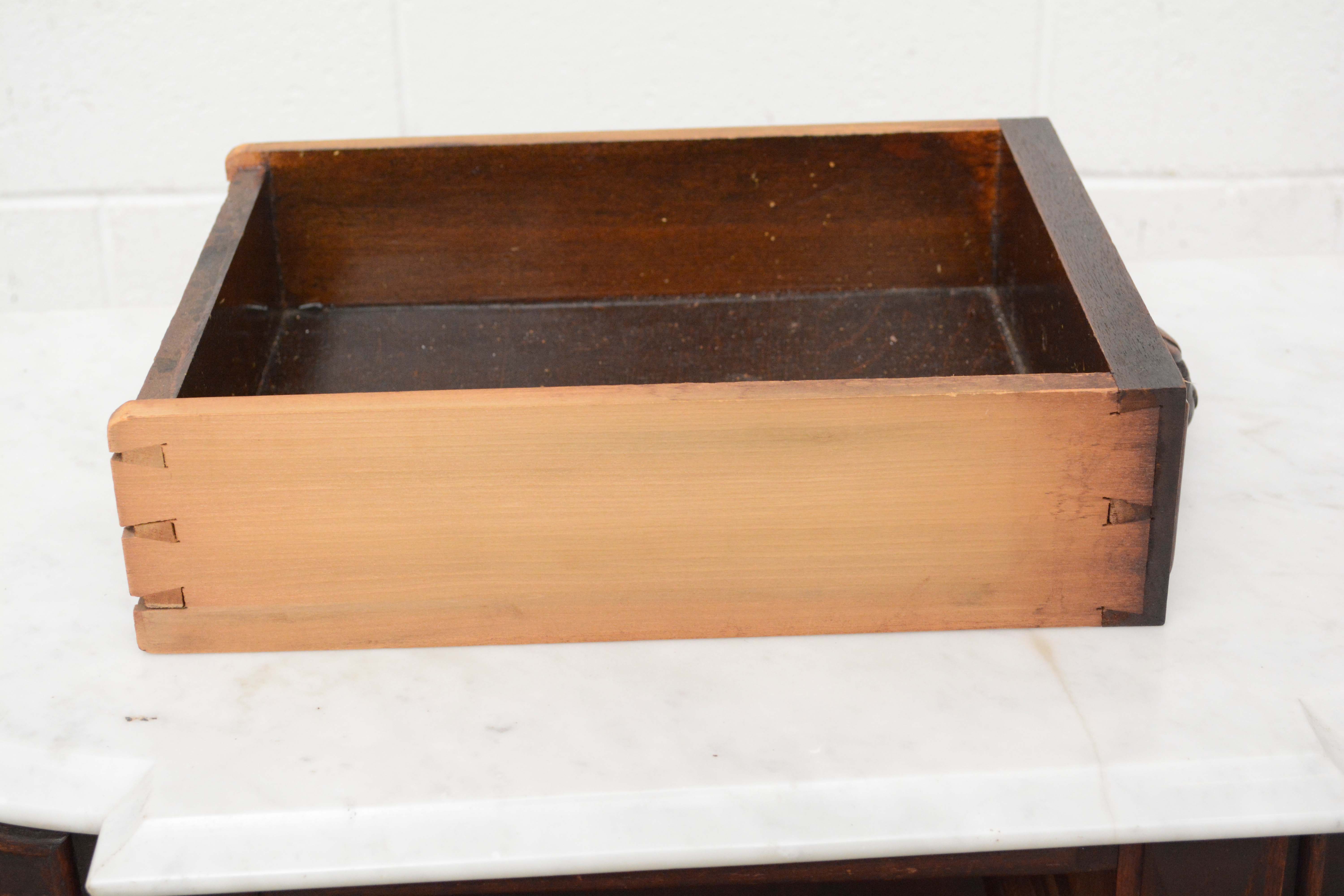 Victorian Style Mahogany and Marble Entry Table, Early 20th Century