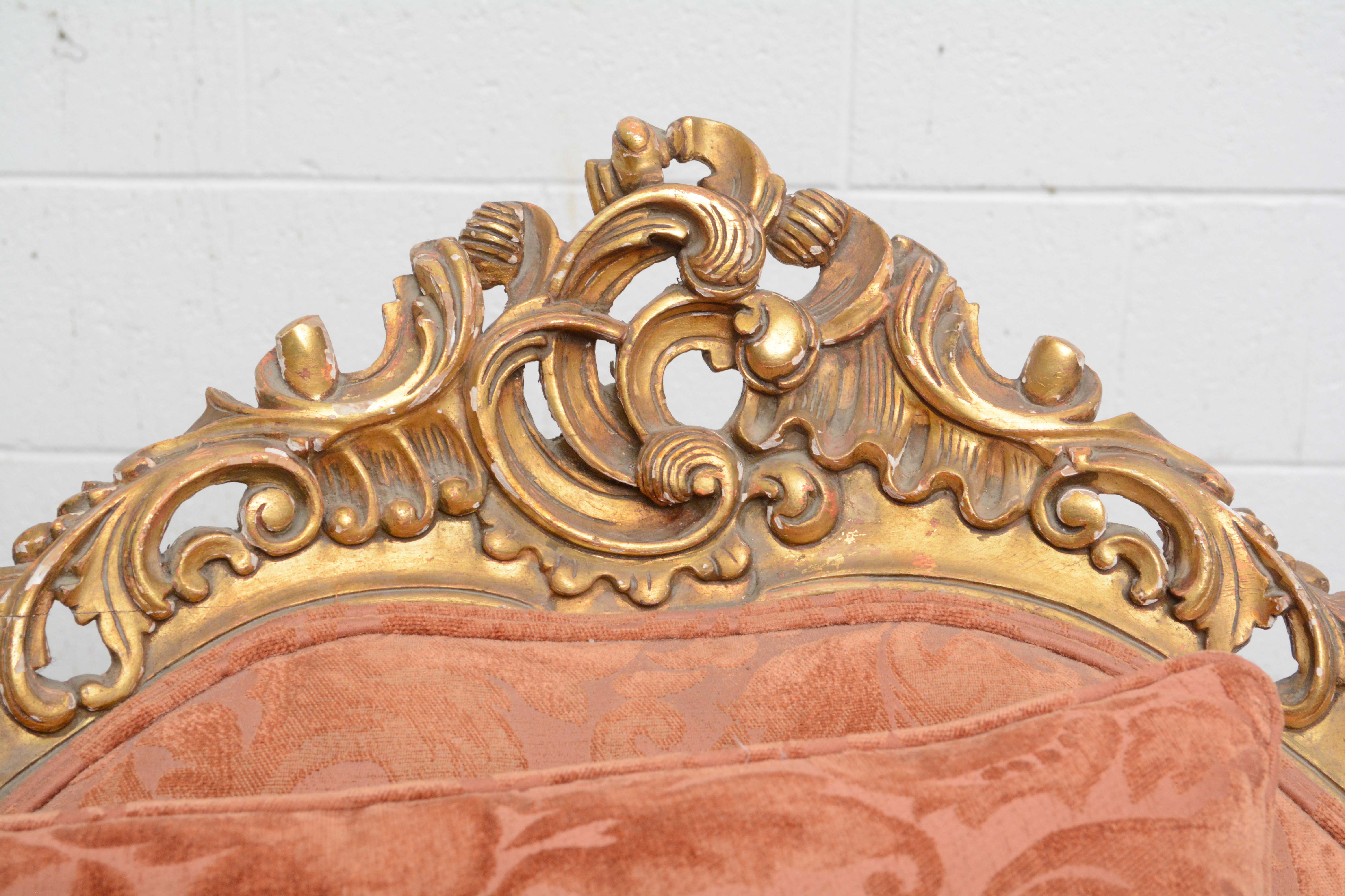 Set of Four Rococo Style Giltwood Bergères, 20th Century