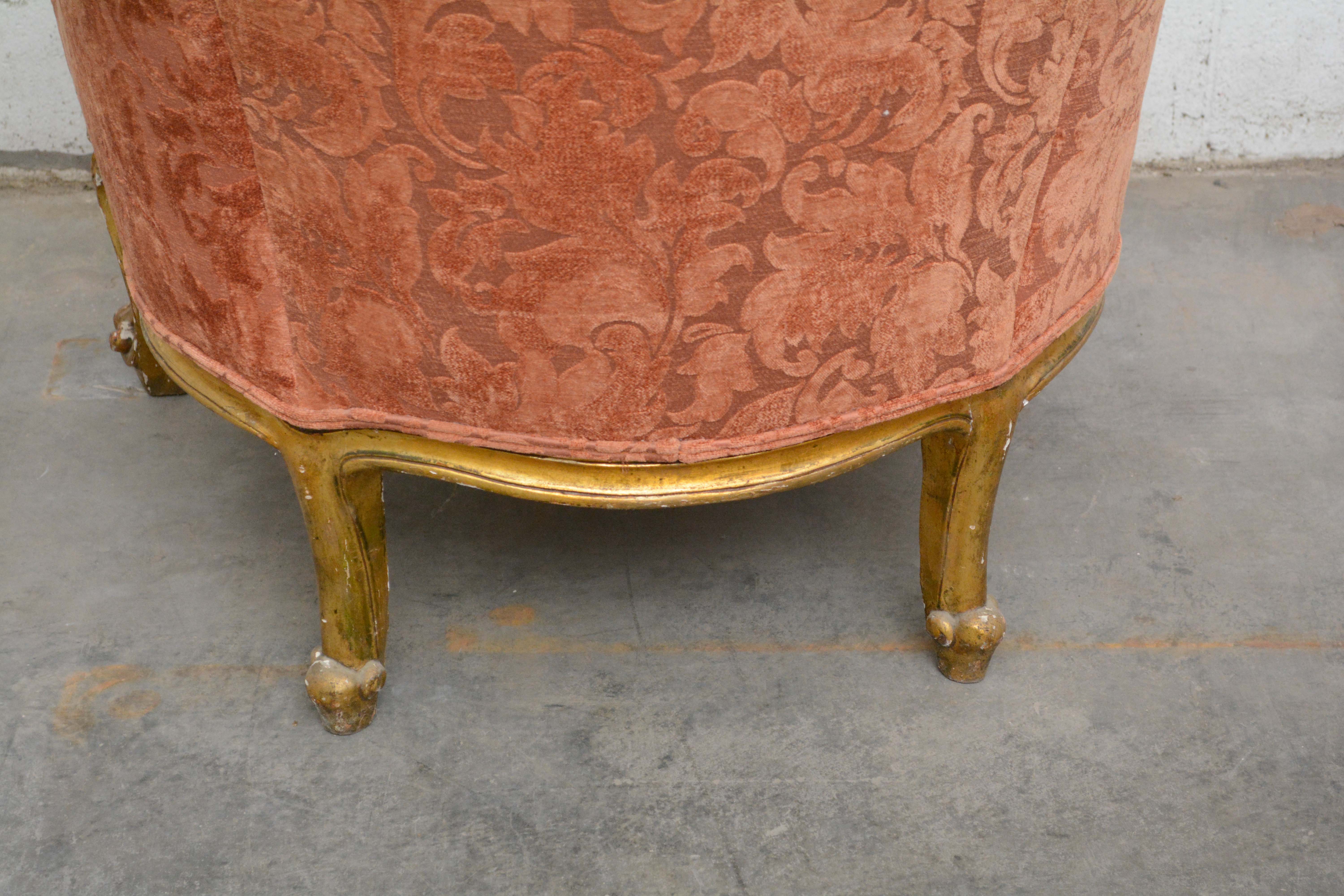 Set of Four Rococo Style Giltwood Bergères, 20th Century