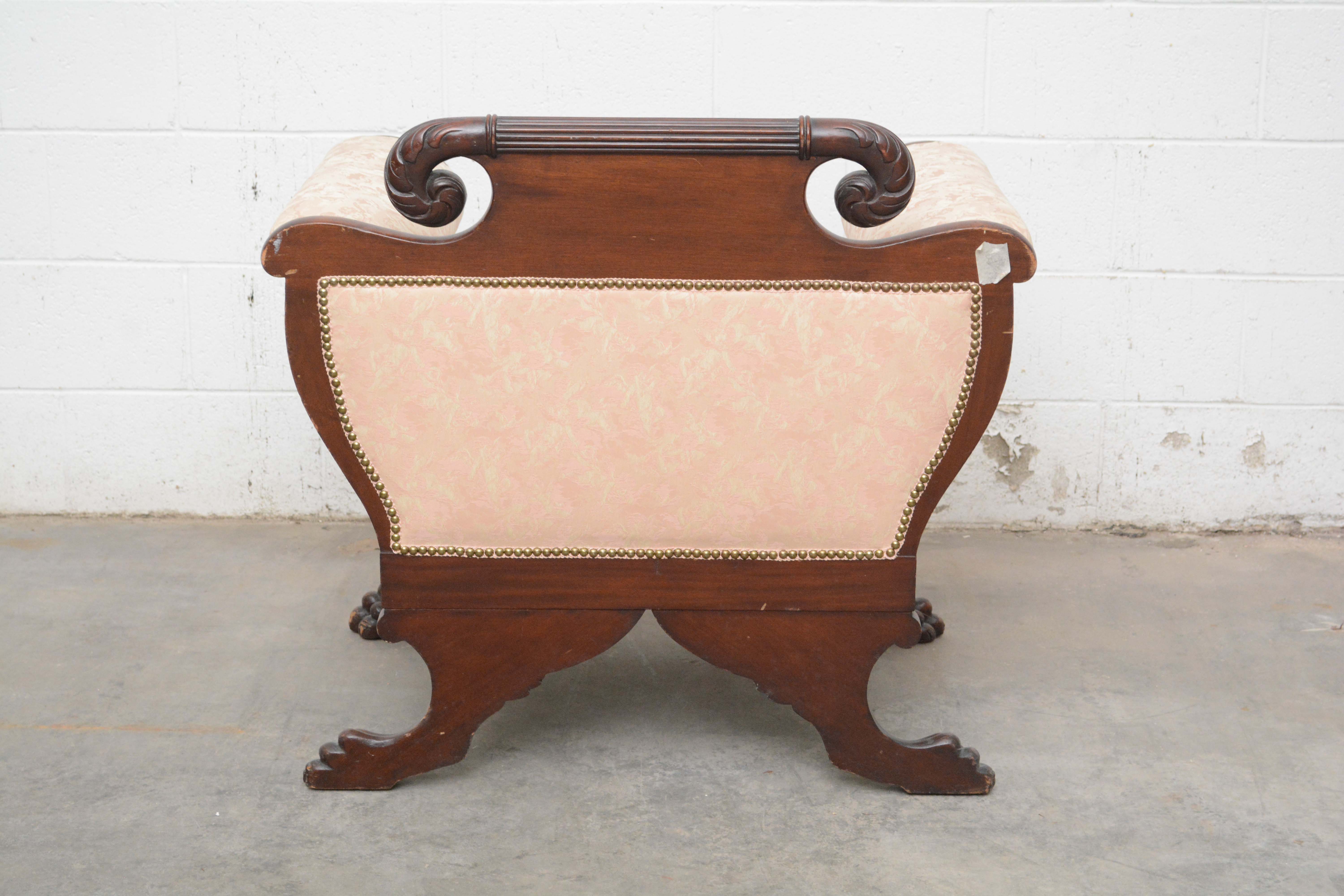 Classical Mahogany Bergère, Circa 1830