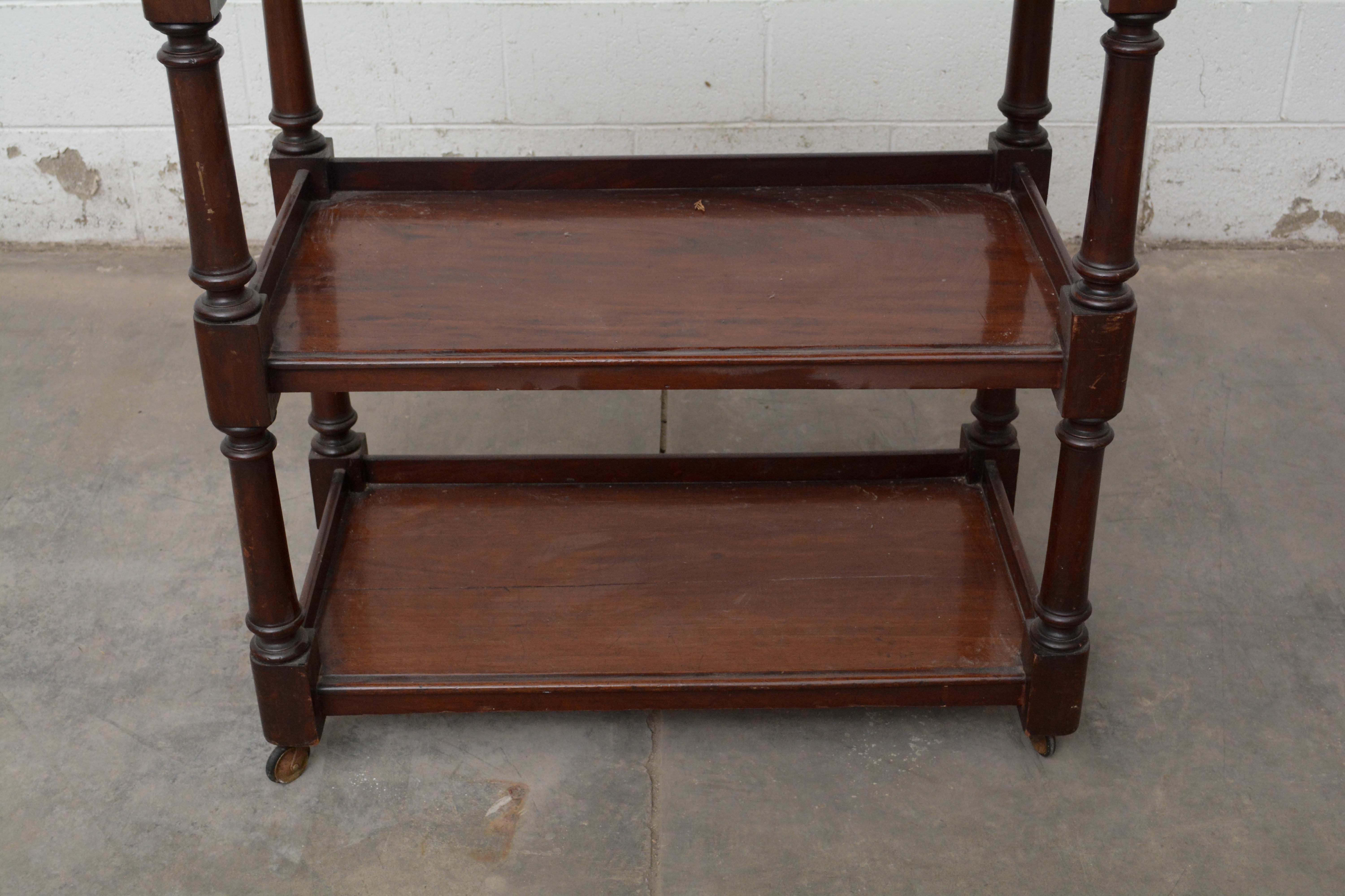 Victorian Mahogany Three-Tier Buffet, Late 19th Century