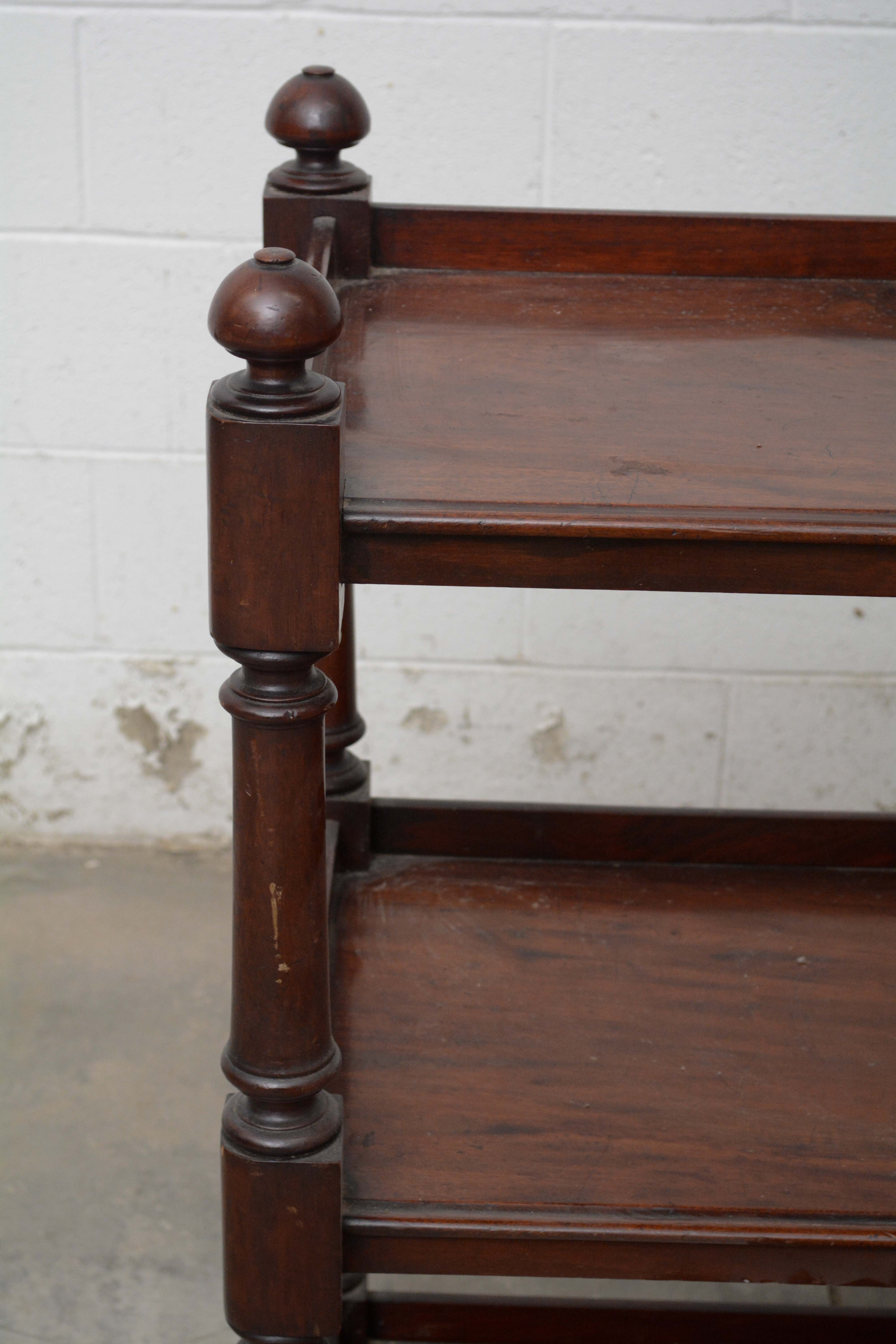 Victorian Mahogany Three-Tier Buffet, Late 19th Century