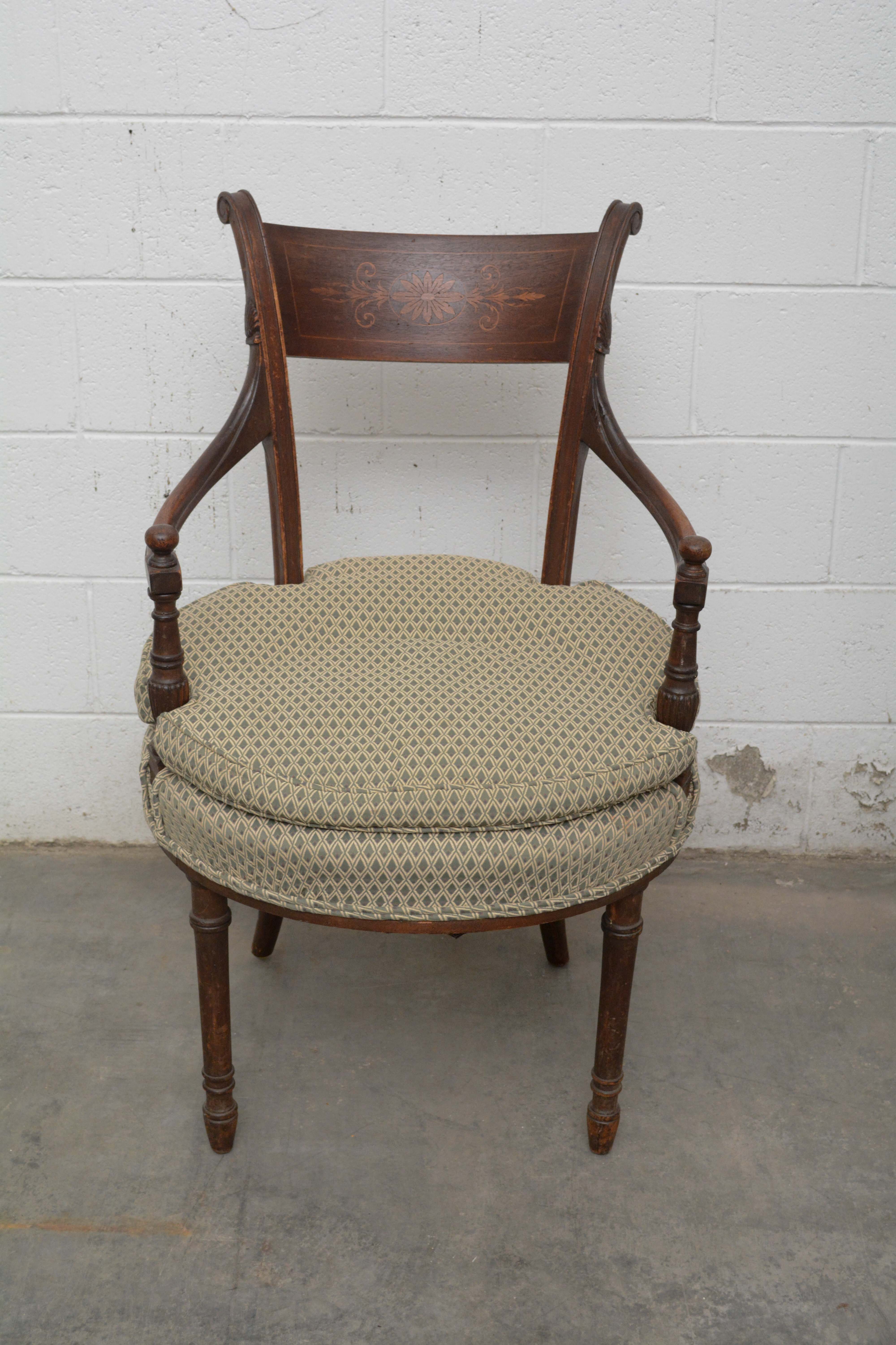 Louis XVI Style Mahogany Armchairs, Mid/Late 20th Century