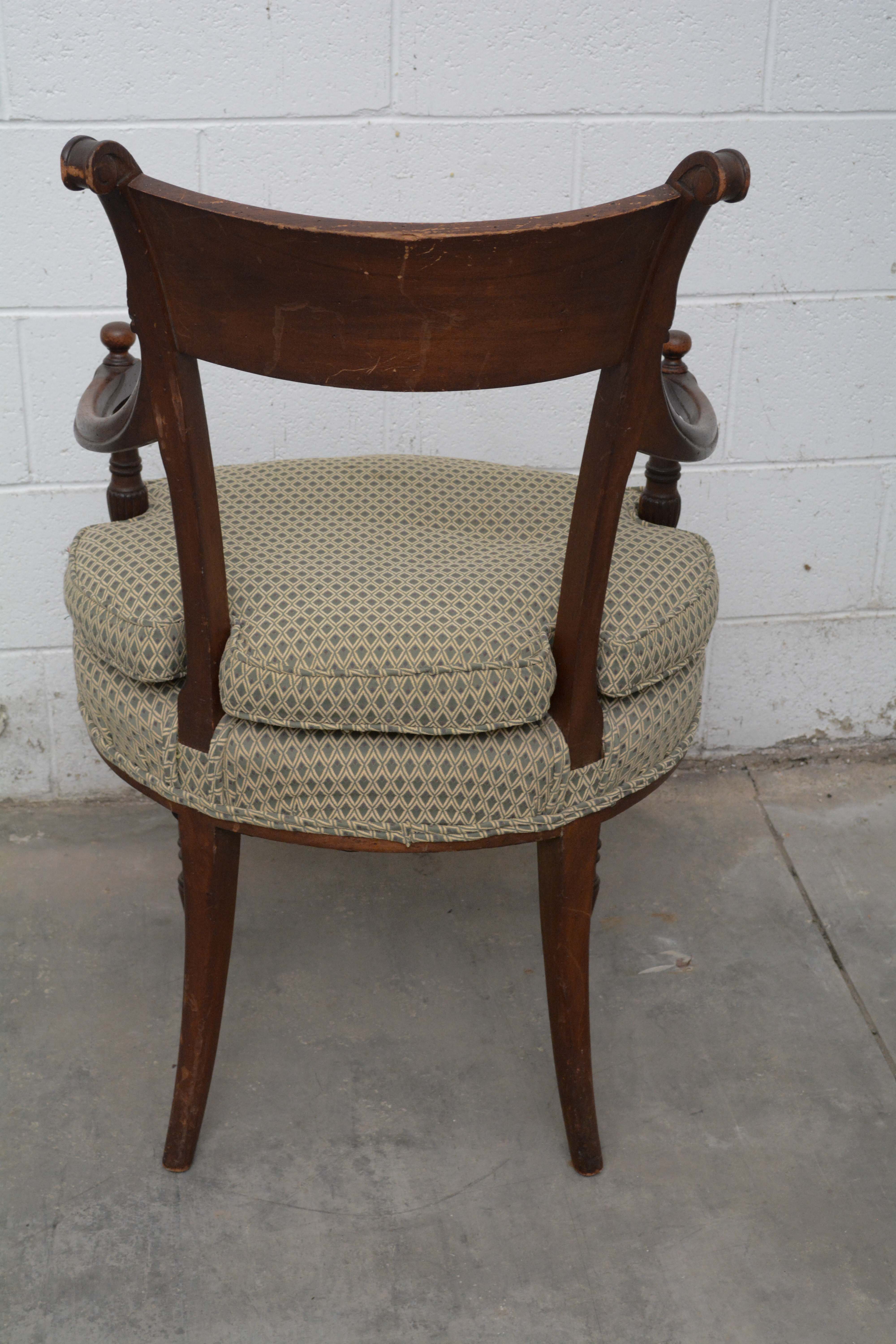 Louis XVI Style Mahogany Armchairs, Mid/Late 20th Century