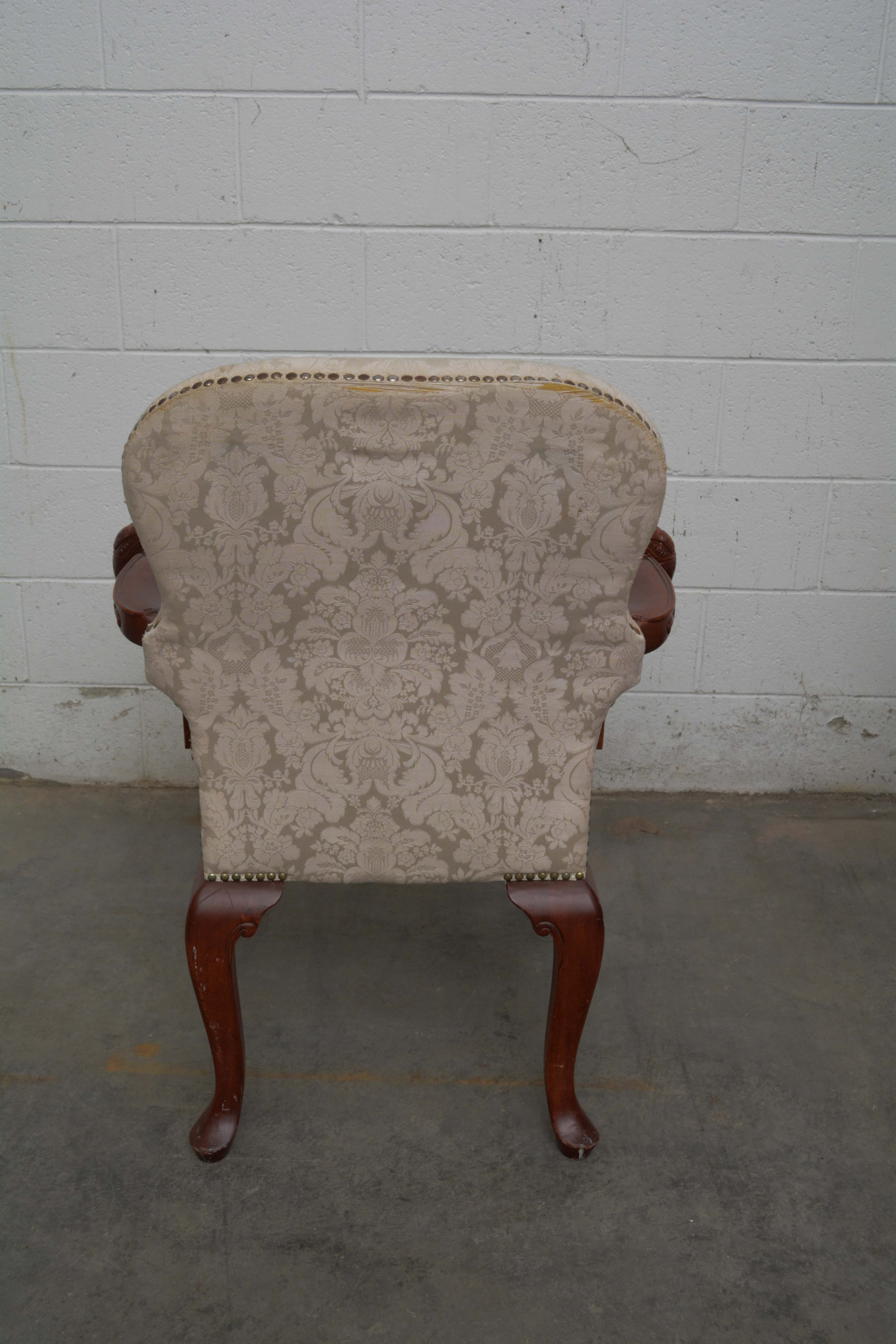 Pair of George II Style Mahogany Armchairs, 20th Century