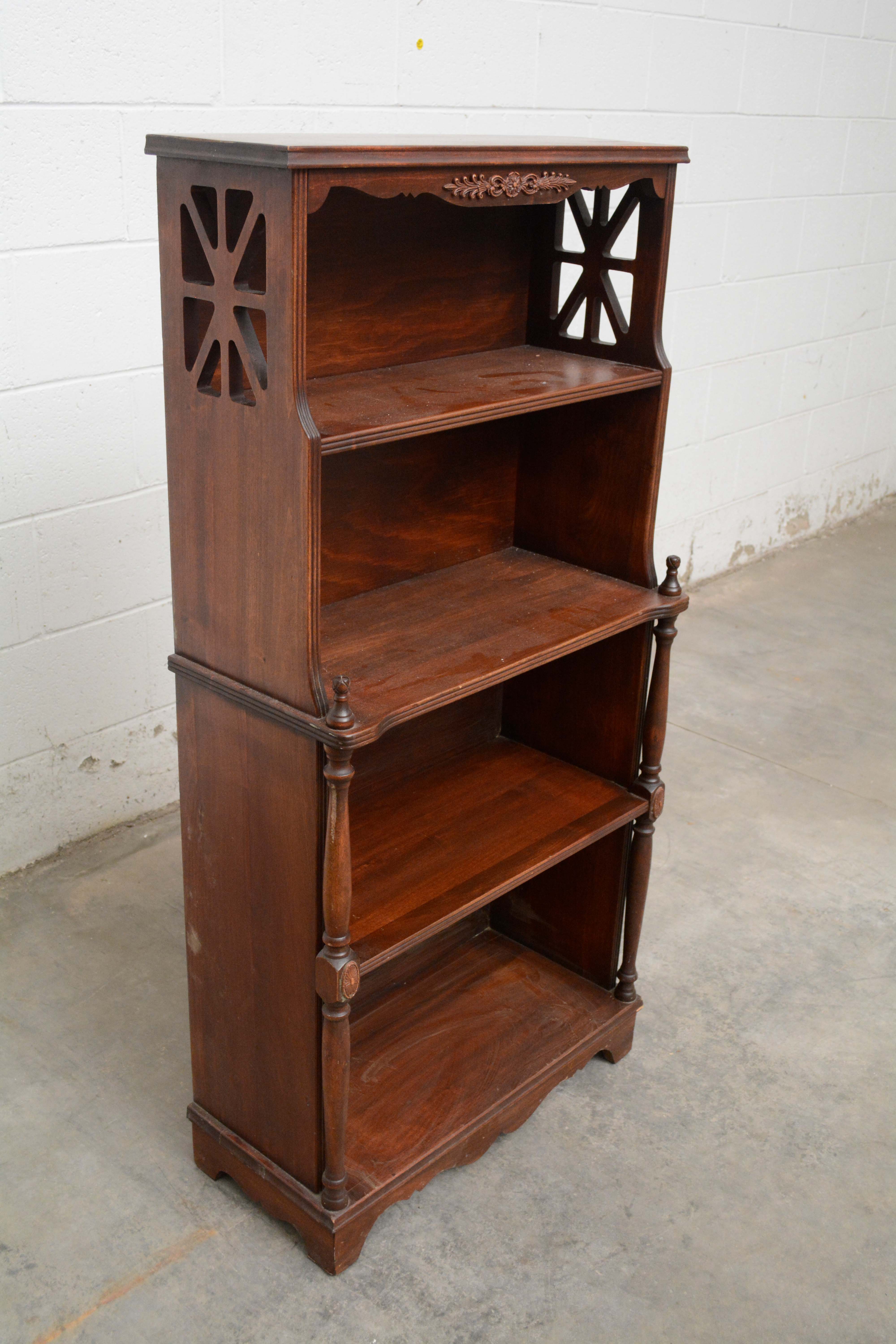 American Mahogany Waterfall Bookcase, 20th Century