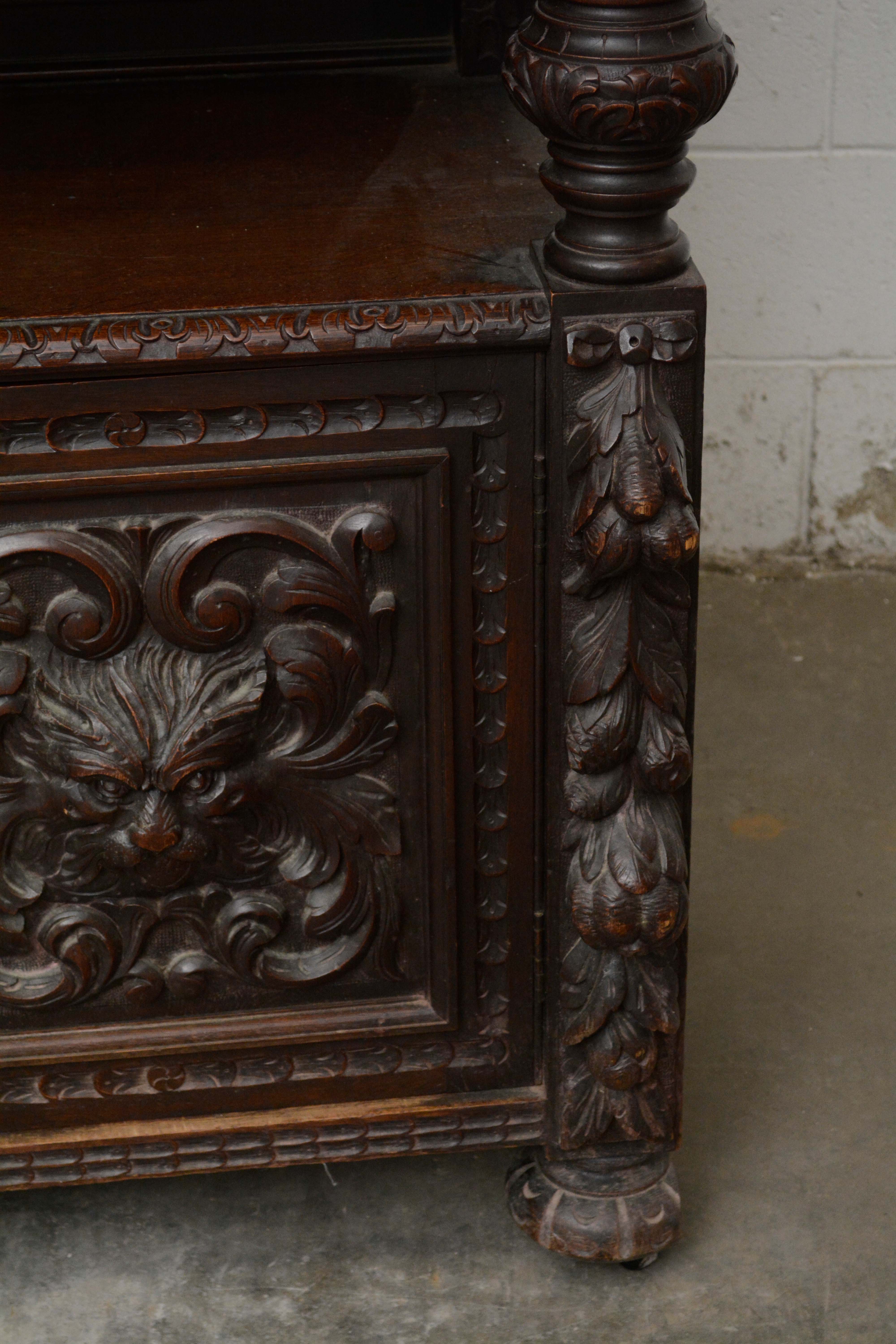 Renaissance Revival Oak Sideboard by Hewetson & Thexton, Late 19th Century