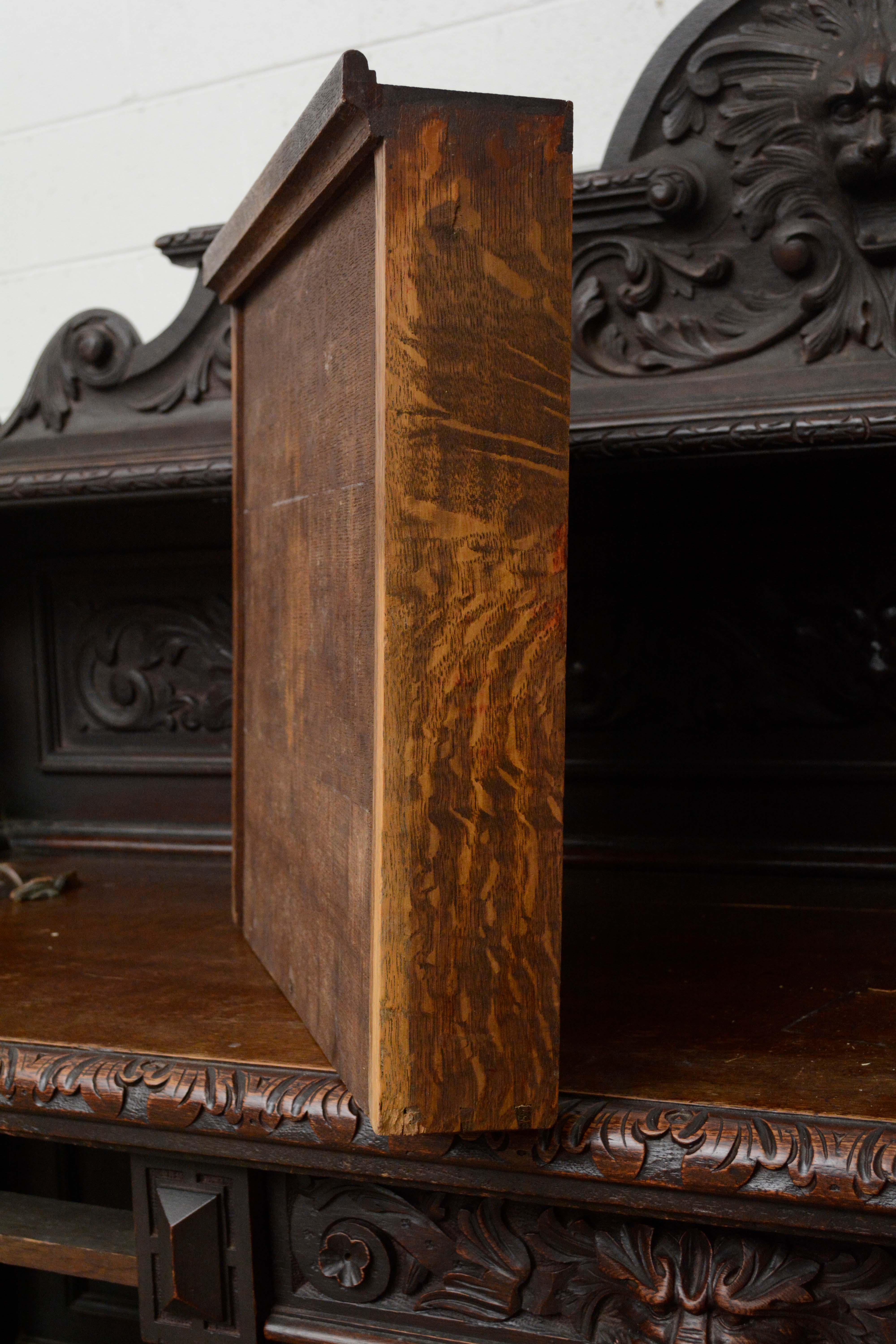 Renaissance Revival Oak Sideboard by Hewetson & Thexton, Late 19th Century
