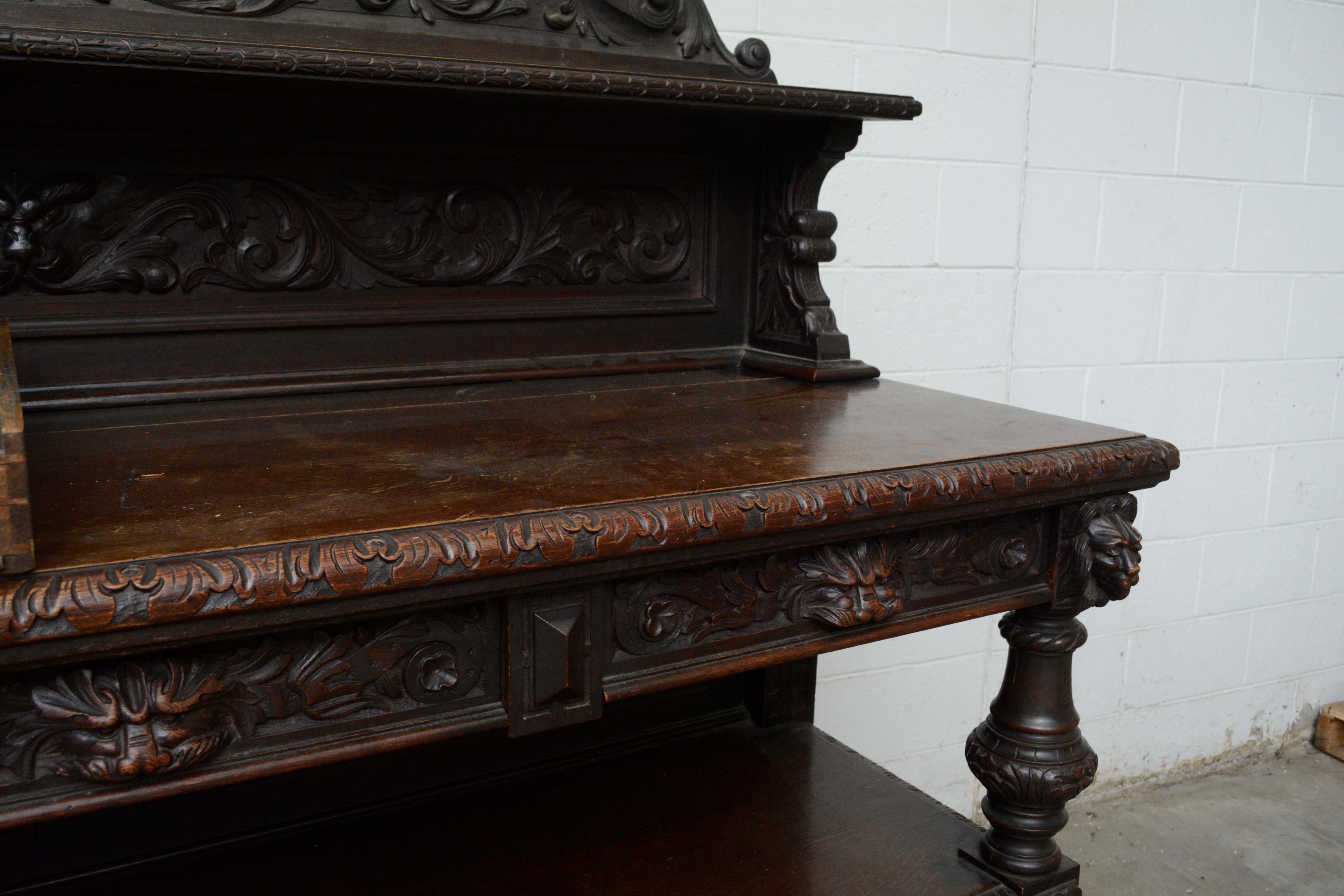 Renaissance Revival Oak Sideboard by Hewetson & Thexton, Late 19th Century