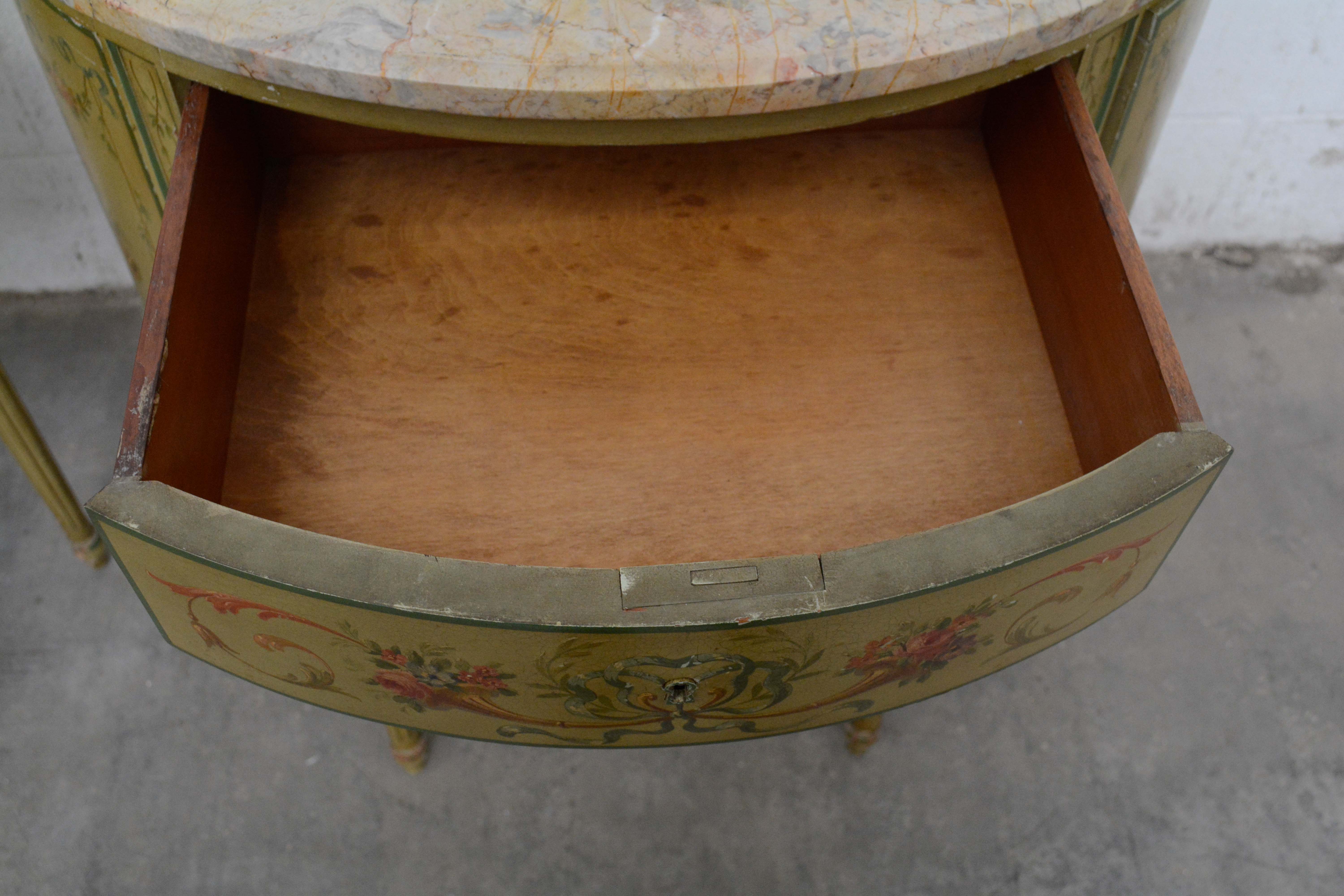 French Neoclassical Style Demilune Entryway Tables