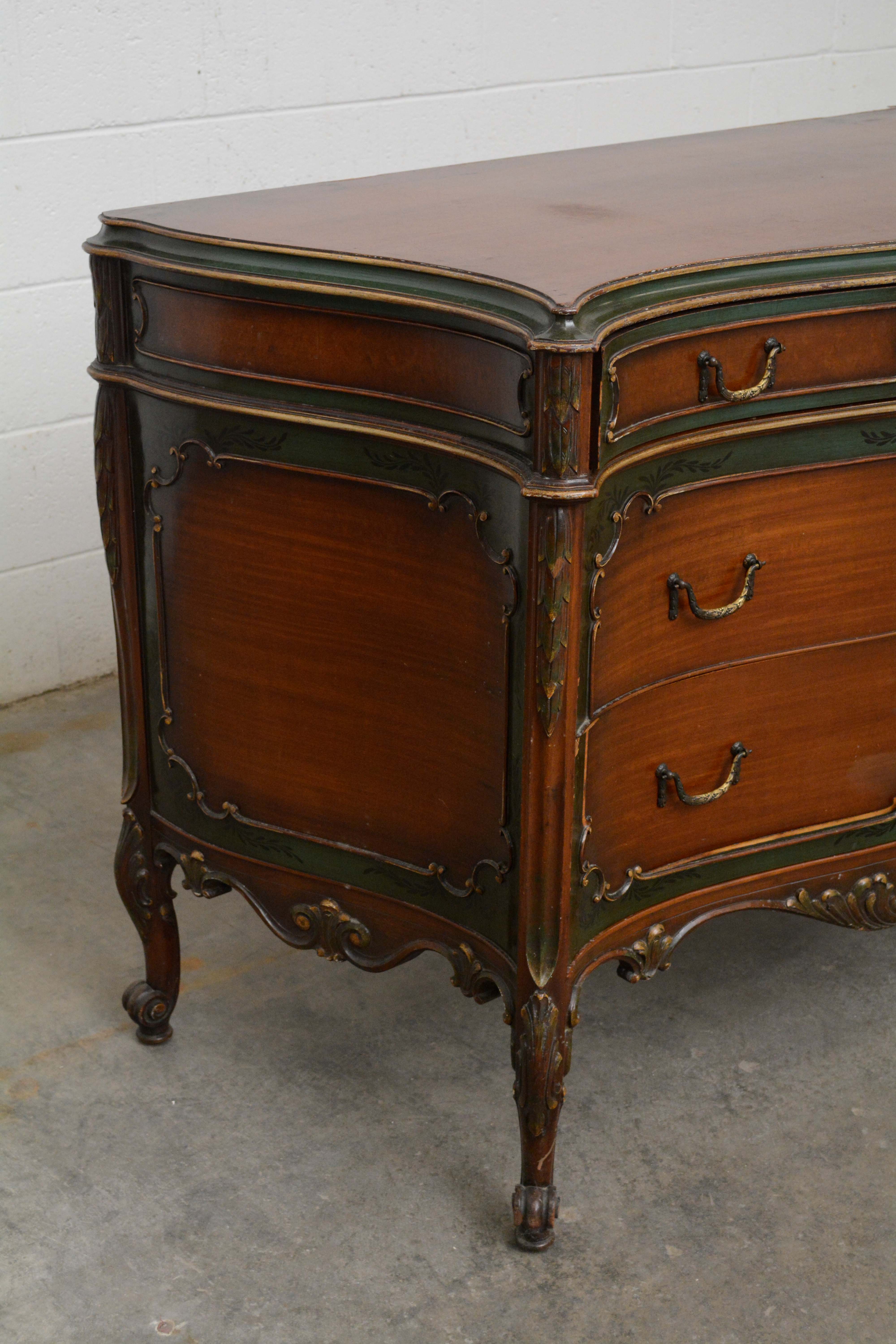 Louis XV Style Painted Walnut Commode by The Winnebago Mfg. Co., 20th Century