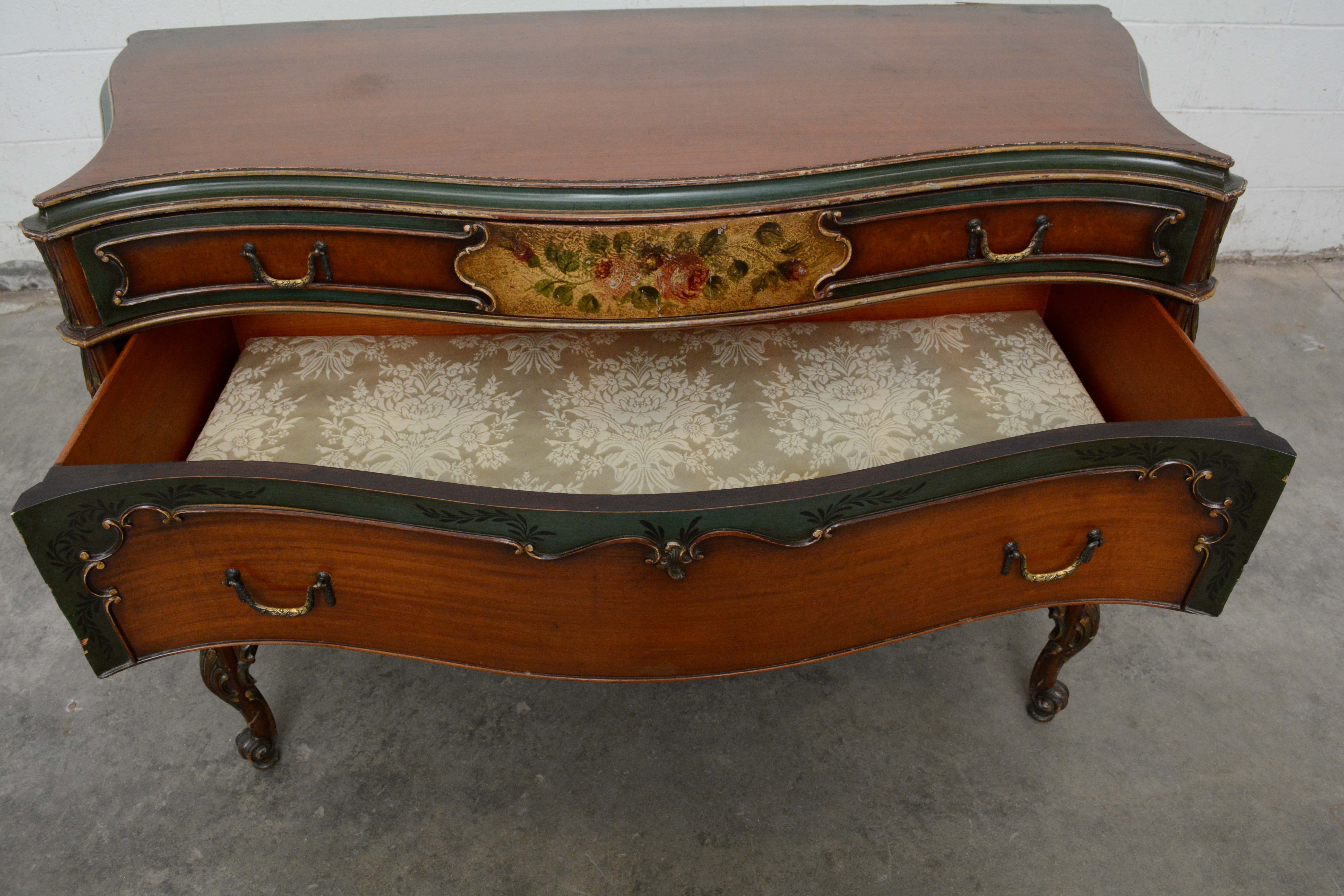 Louis XV Style Painted Walnut Commode by The Winnebago Mfg. Co., 20th Century