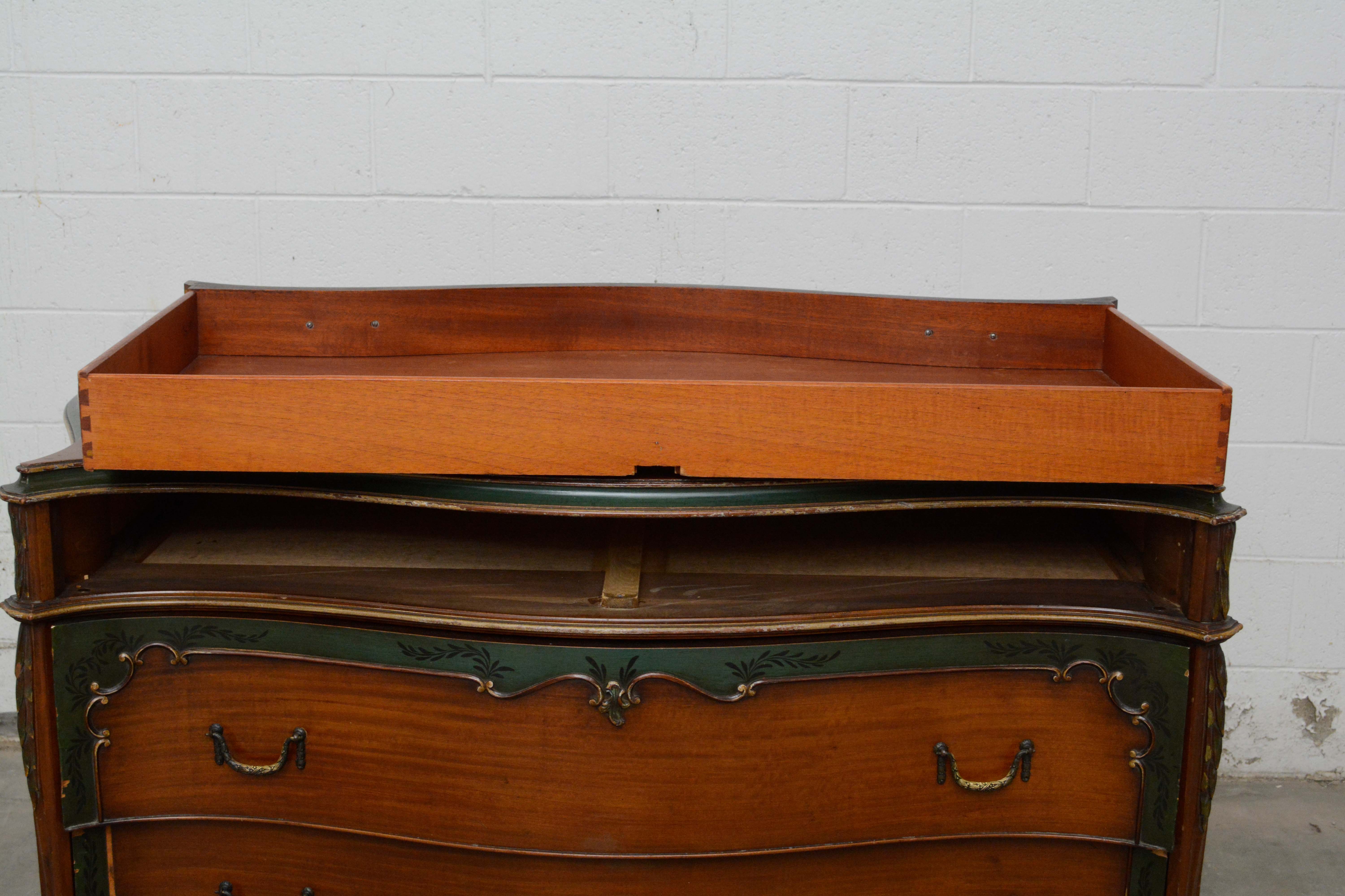 Louis XV Style Painted Walnut Commode by The Winnebago Mfg. Co., 20th Century