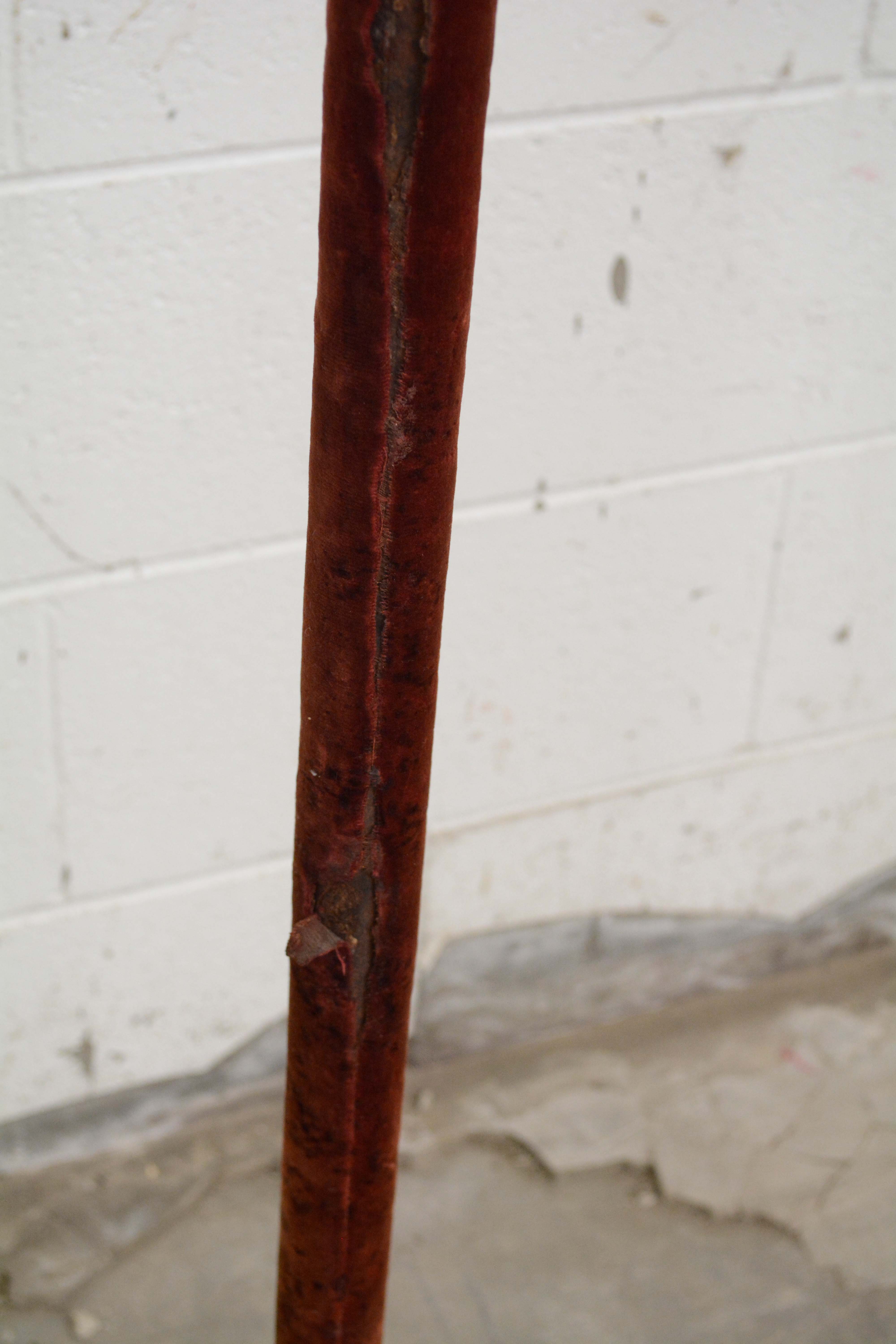 Antique Velvet Wrapped Acanthus Motif Five Light Standards