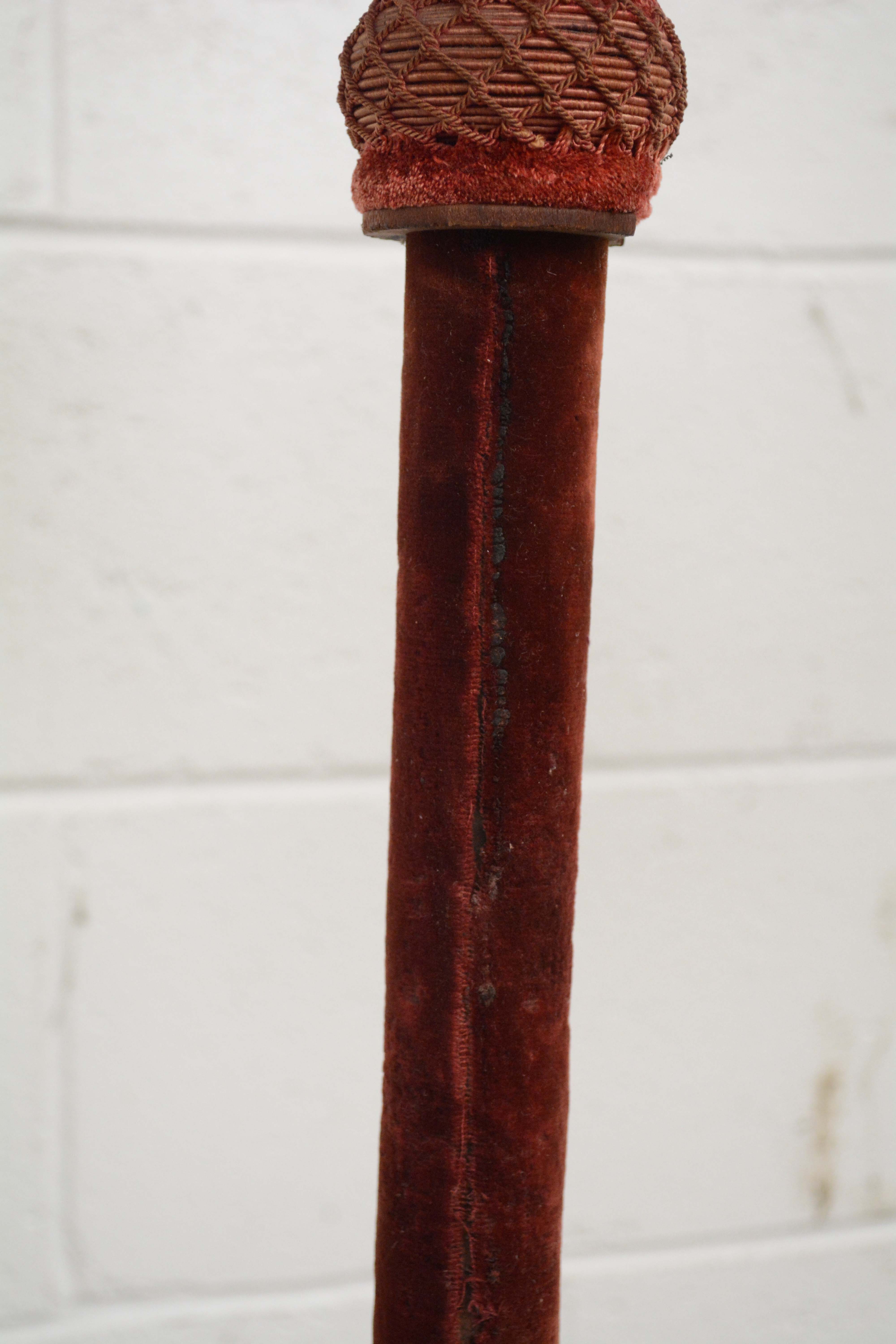 Antique Velvet Wrapped Acanthus Motif Five Light Standards