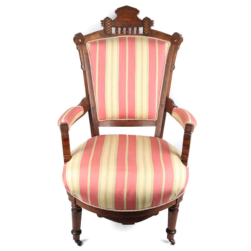 Antique Eastlake Cherry  Fauteuil