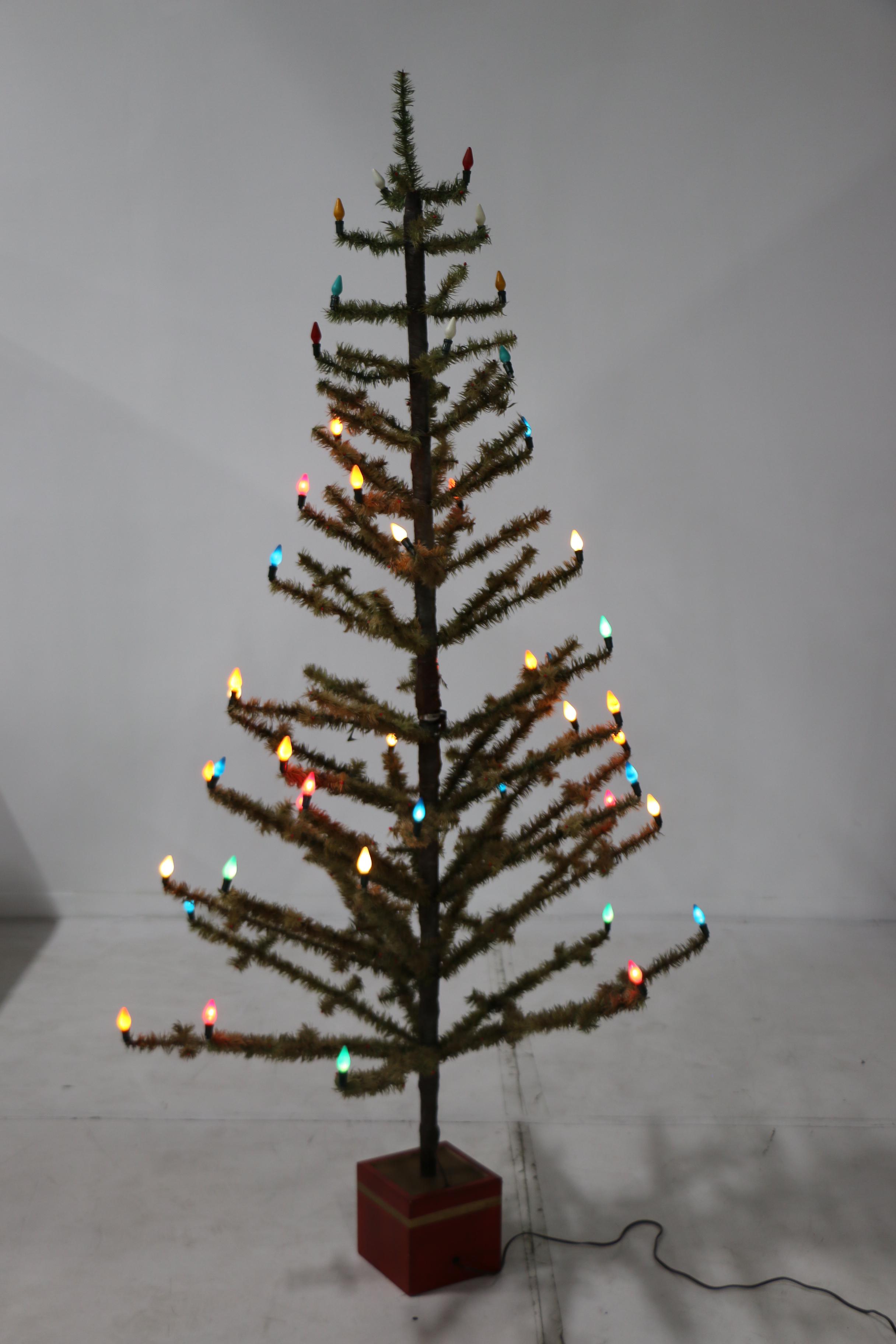 "Twins" Handmade 80" Feather Tree, Lighted