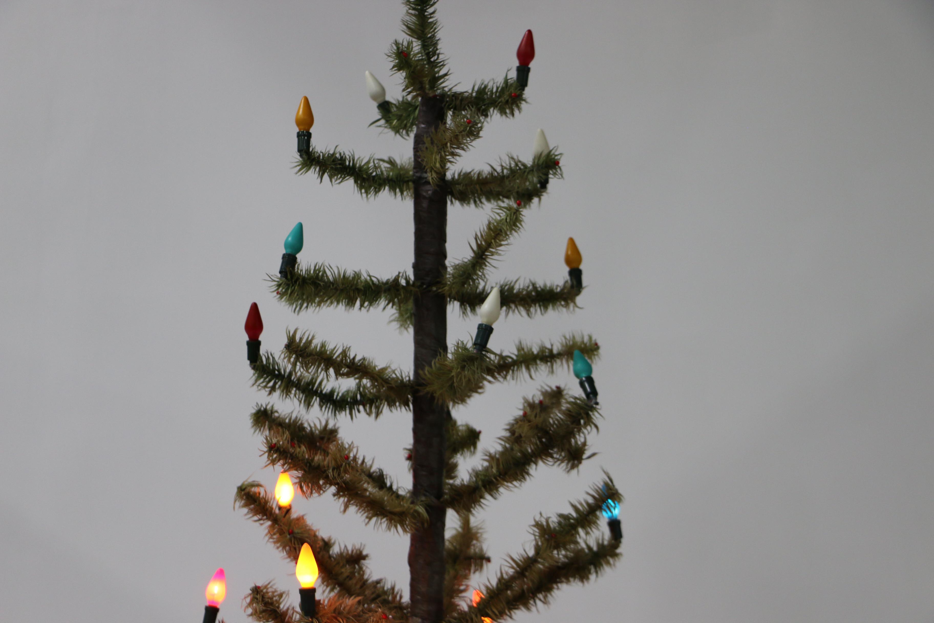 "Twins" Handmade 80" Feather Tree, Lighted