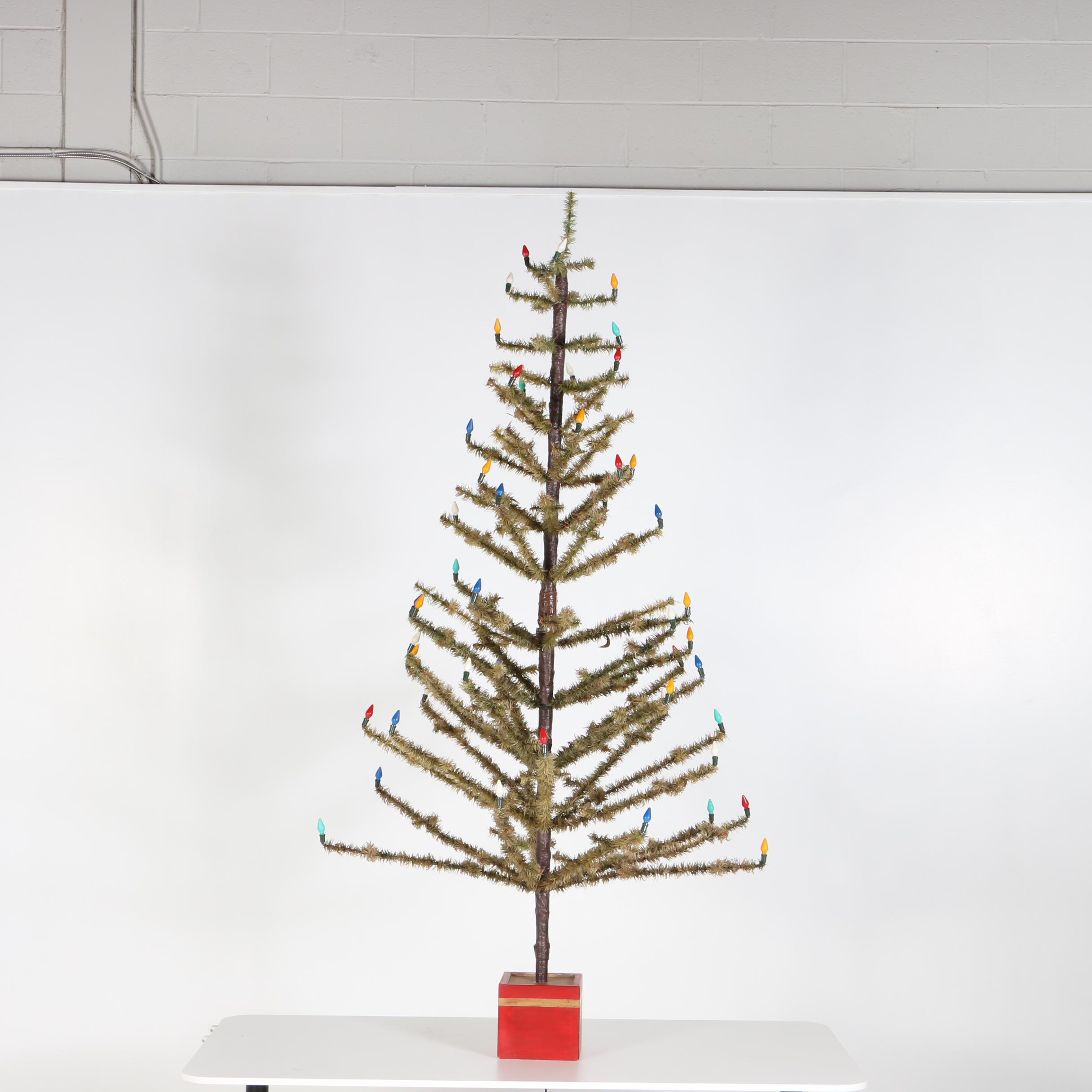 "Twins" Handmade 80" Feather Tree, Lighted