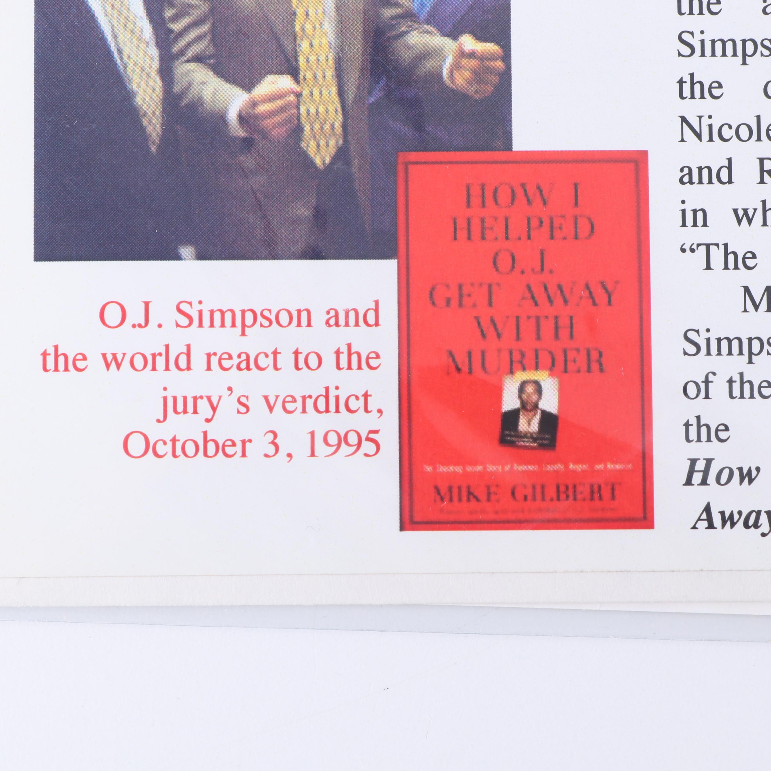O.J. Simpson & Mike Gilbert Signed 1995 First Day Cover