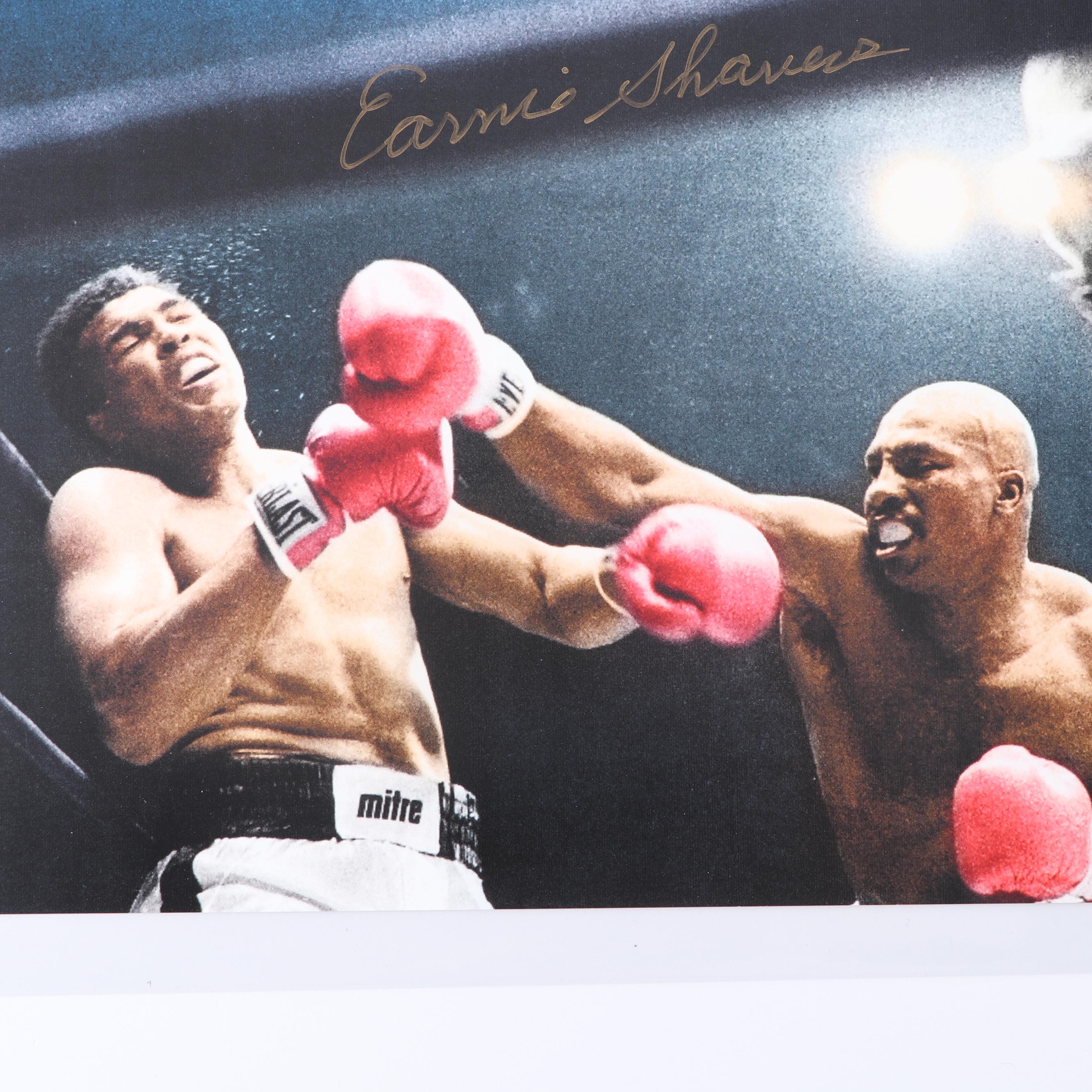 Earnie Shavers Autographed Digital Print Versus Muhammad Ali