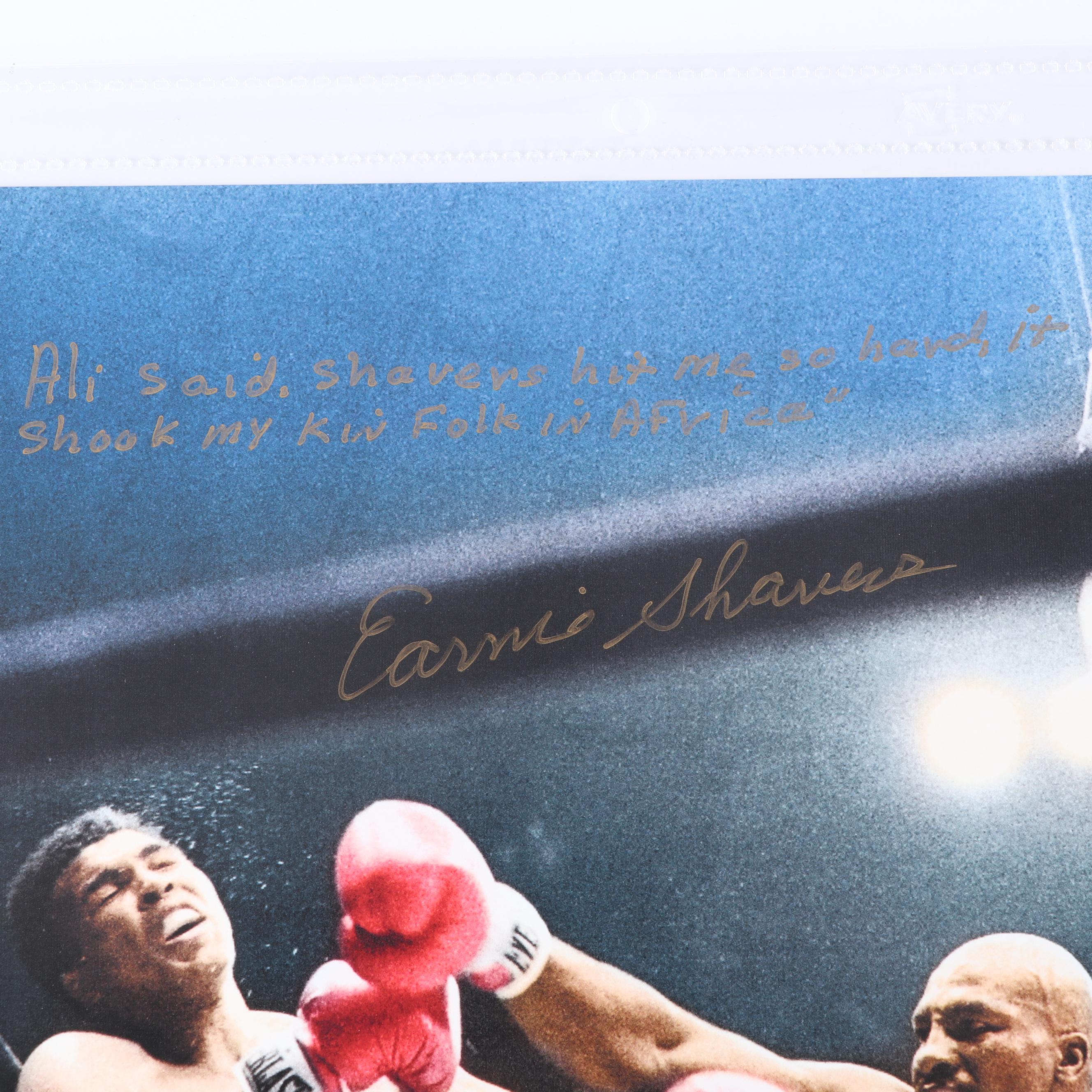 Earnie Shavers Autographed Digital Print Versus Muhammad Ali