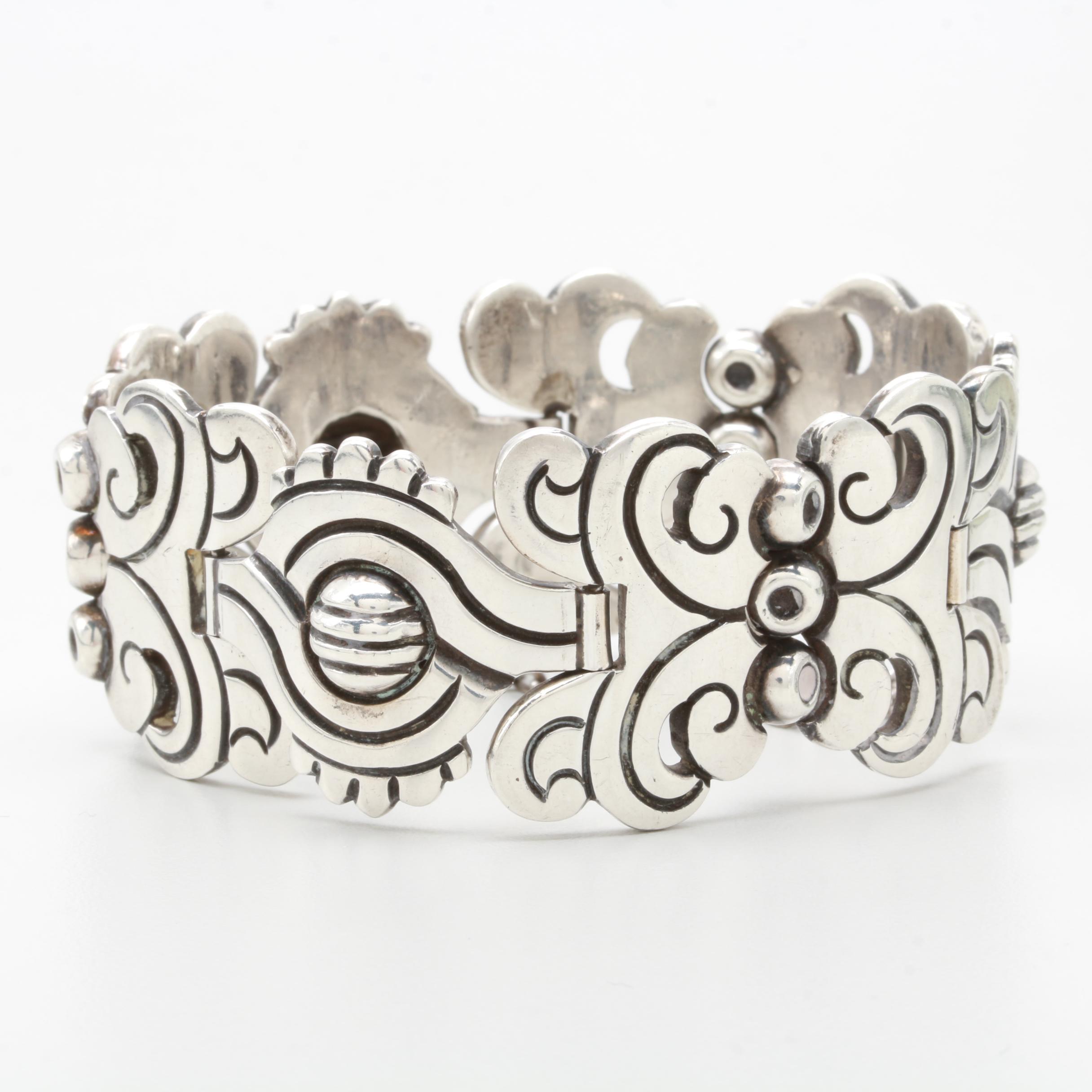 Circa 1940s Hector Aguilar 940 Silver Bracelet