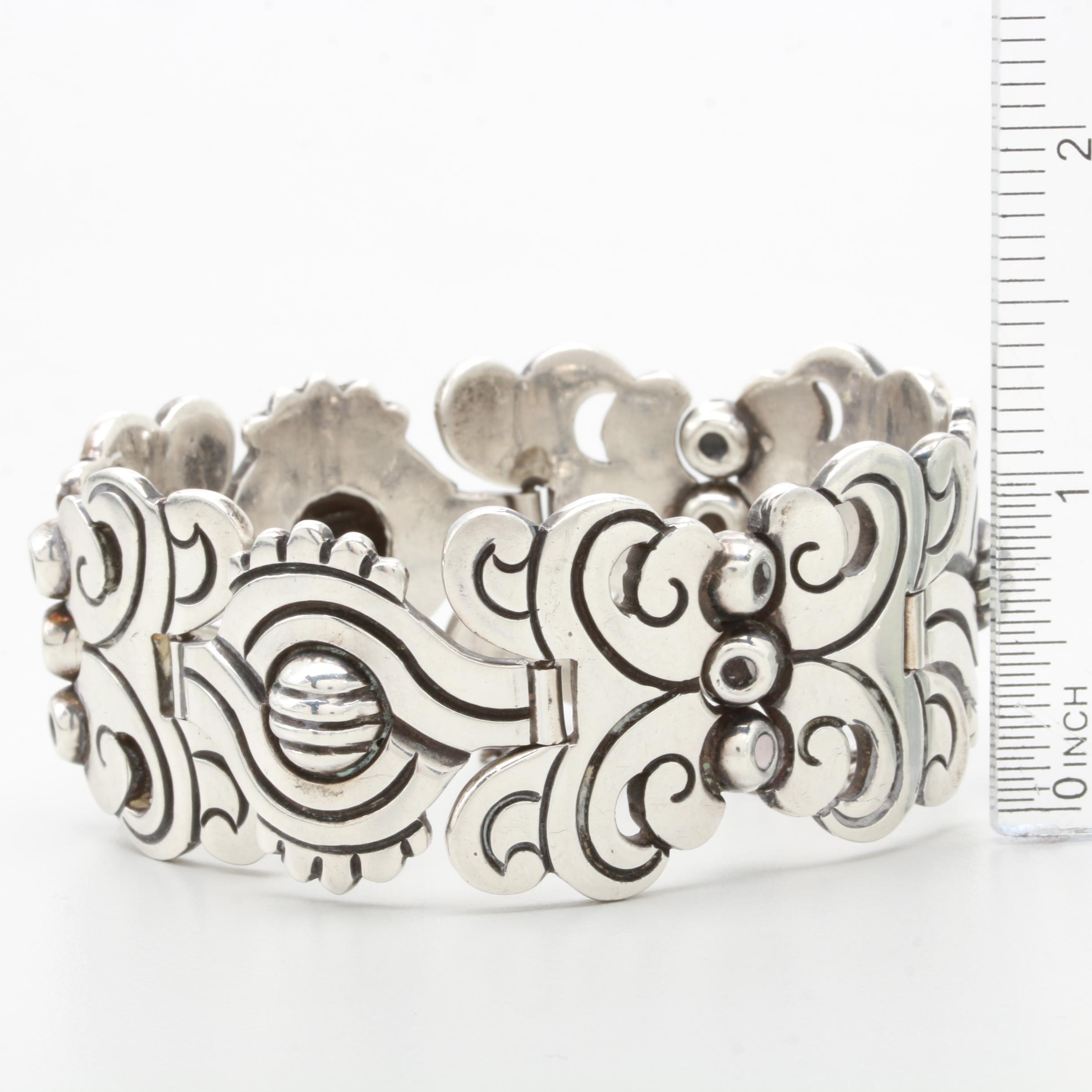 Circa 1940s Hector Aguilar 940 Silver Bracelet