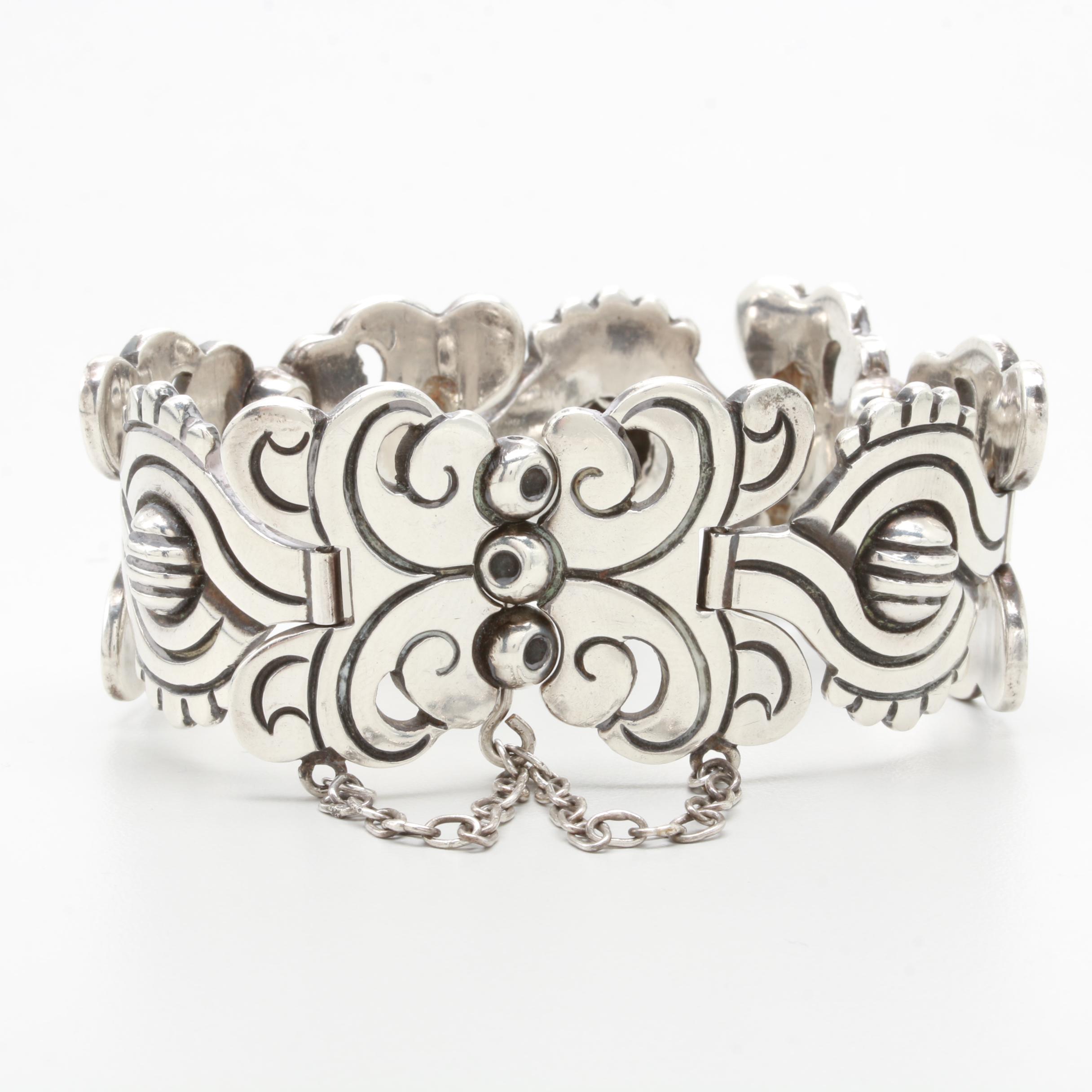 Circa 1940s Hector Aguilar 940 Silver Bracelet