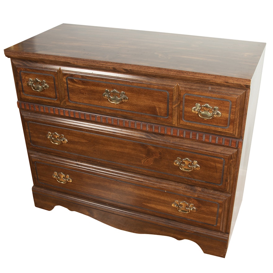 Federal Style Pine Laminate Chest of Drawers, Late 20th Century