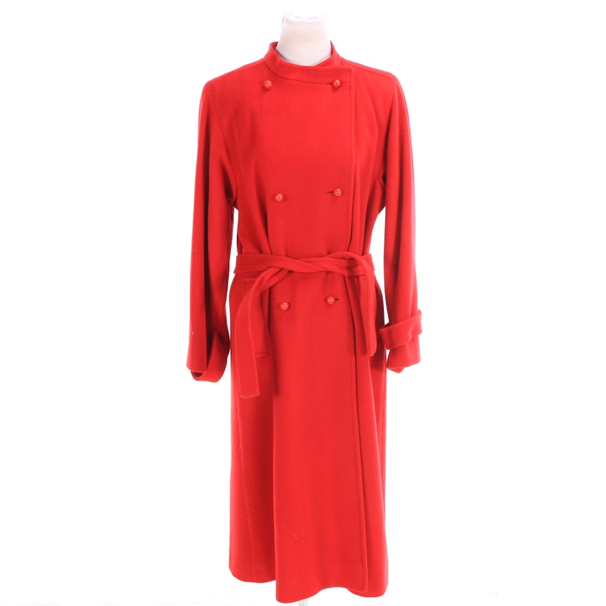Women's Vintage Mr. Fred Double-Breasted Red Wool Coat