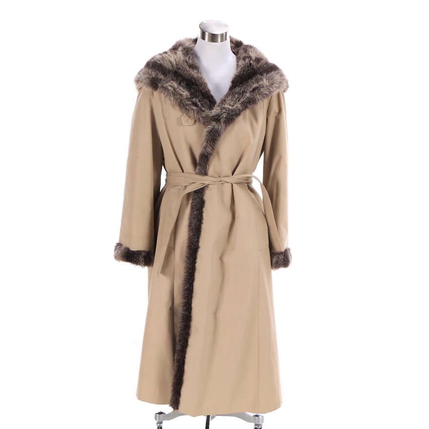 Women's Vintage Forecaster of Boston Faux Fur Lined Coat