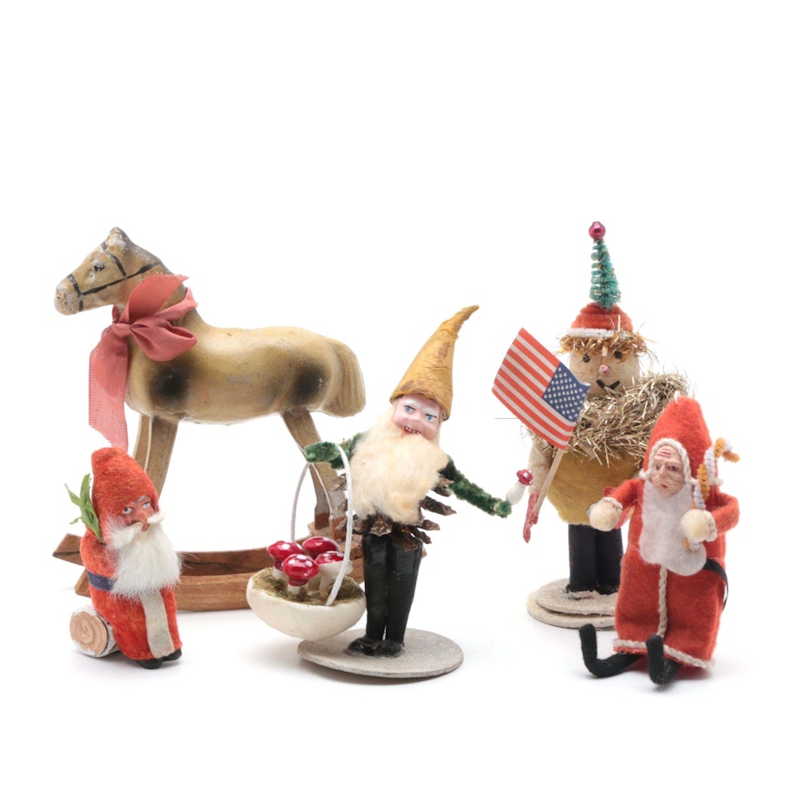 Five Vintage Christmas Figurines