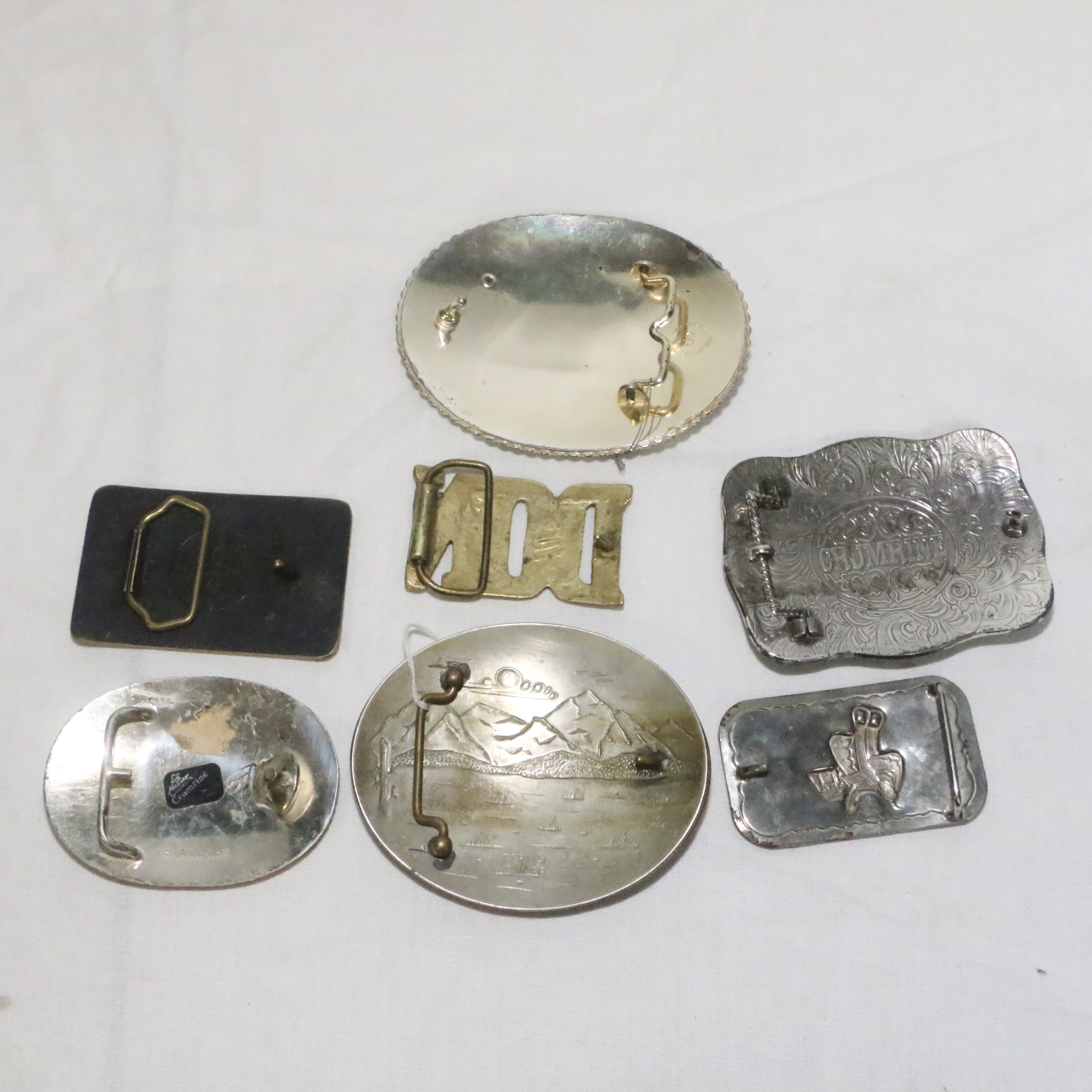 Vintage Belt Buckles including Montana Silversmiths, Brass and Bronze