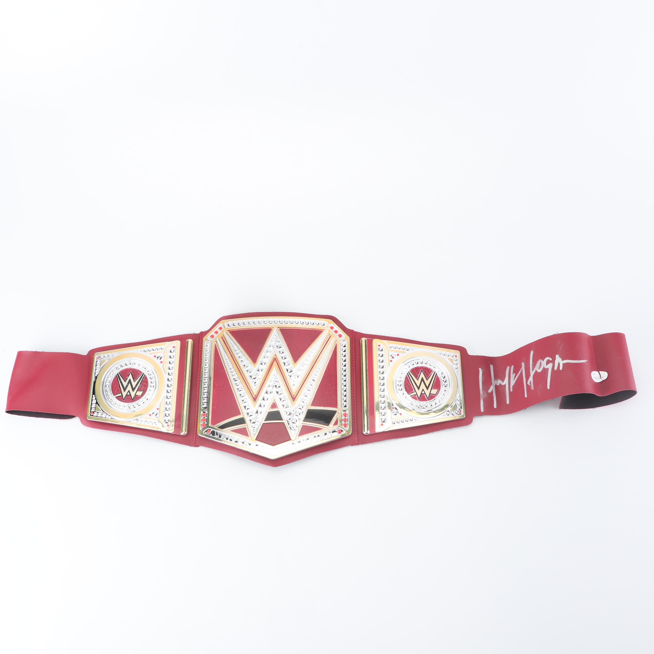 Hulk Hogan Autographed Mattel Toy WWE Wrestling Championship Belt - JSA COA