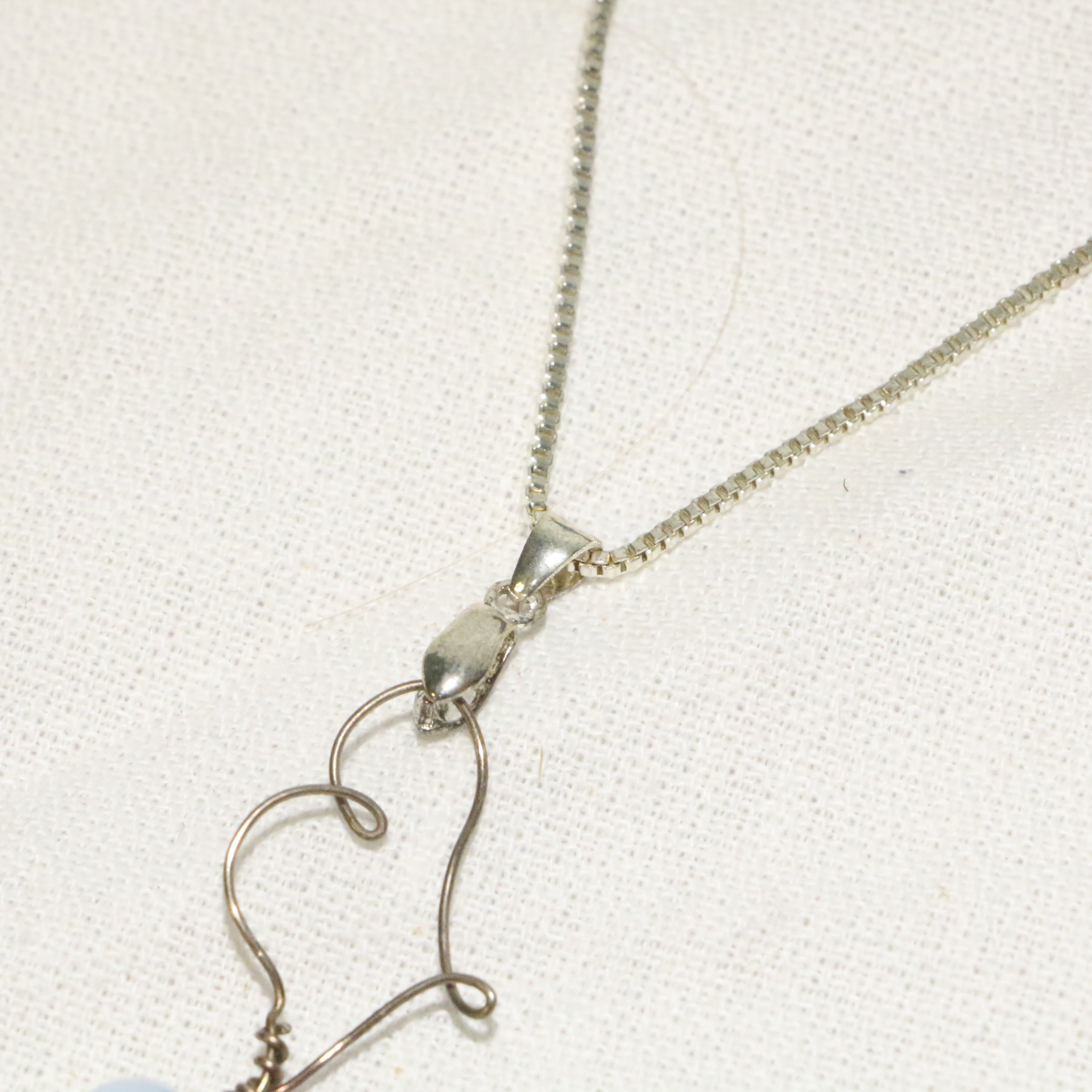 Southwestern Style Earrings and Pendant Necklace With Opalite and Feathers