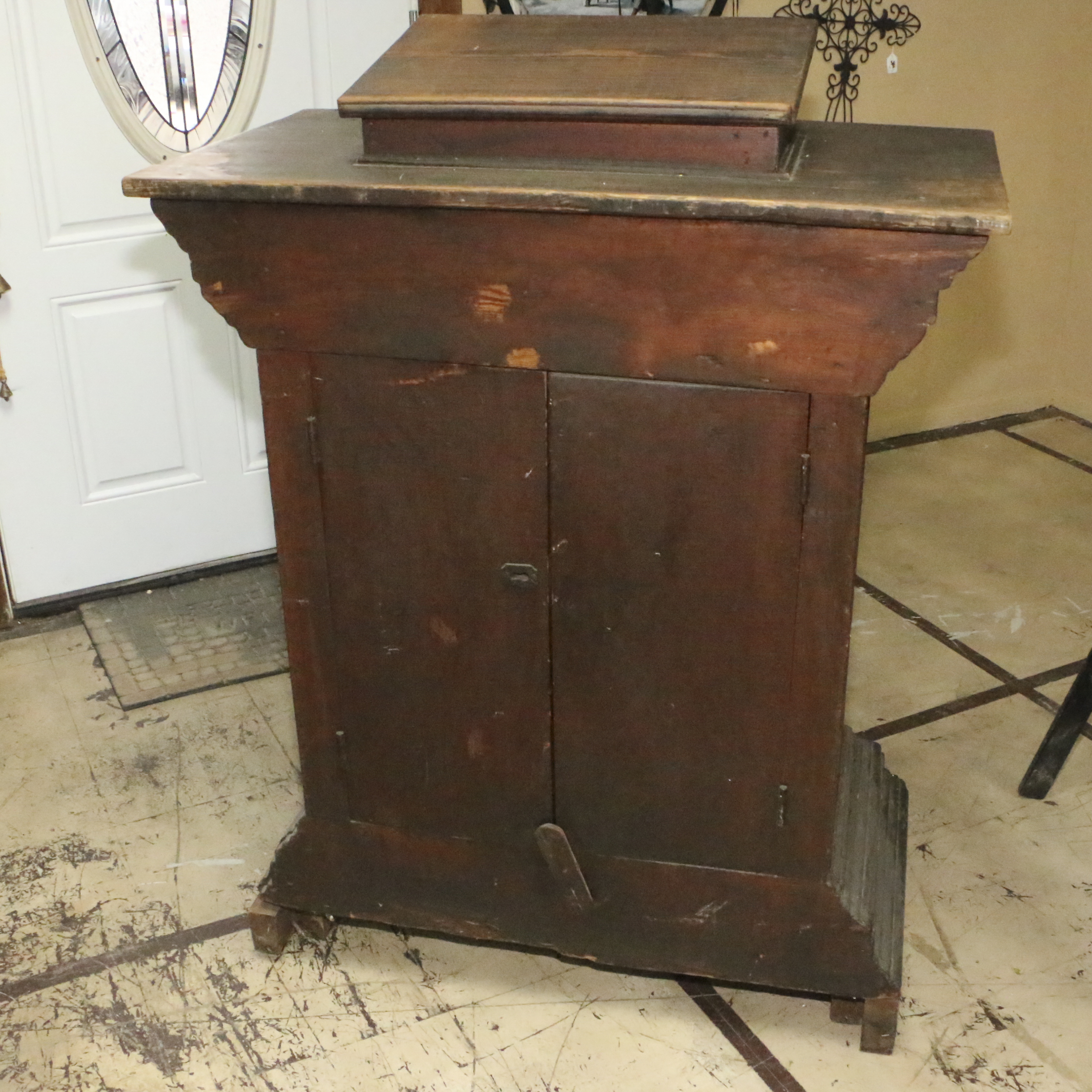 Oak Pulpit with Cabinet, 20th Century
