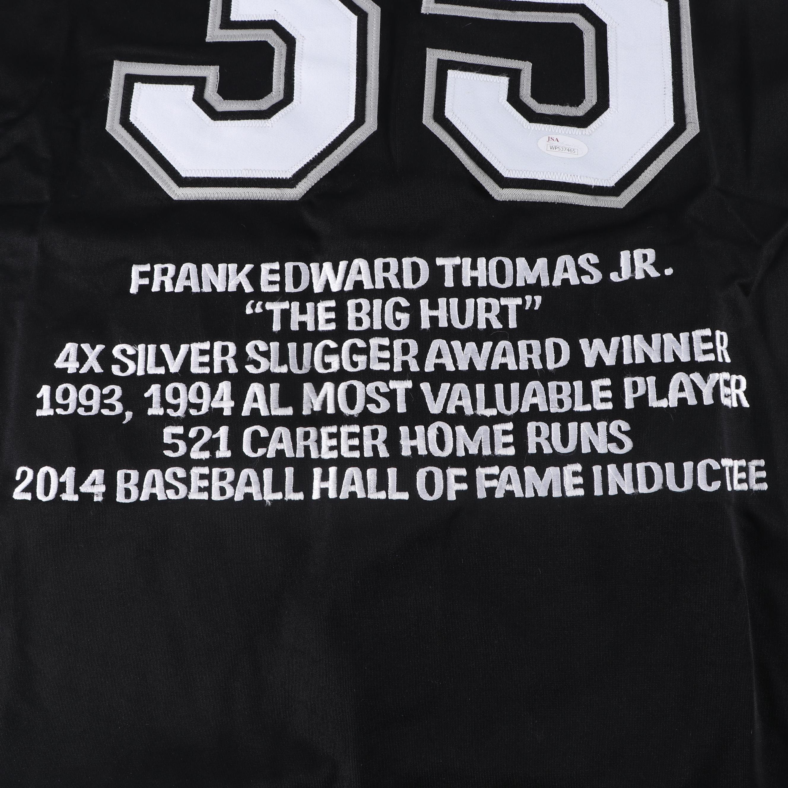 Frank Thomas Autographed White Sox Stats Jersey - JSA COA