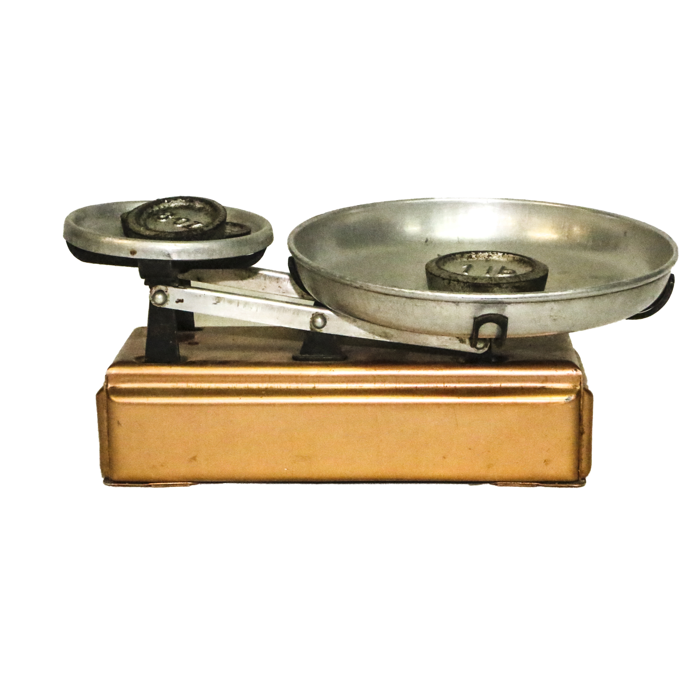 Metal Balance Scale with Weights, Early/Mid-20th Century