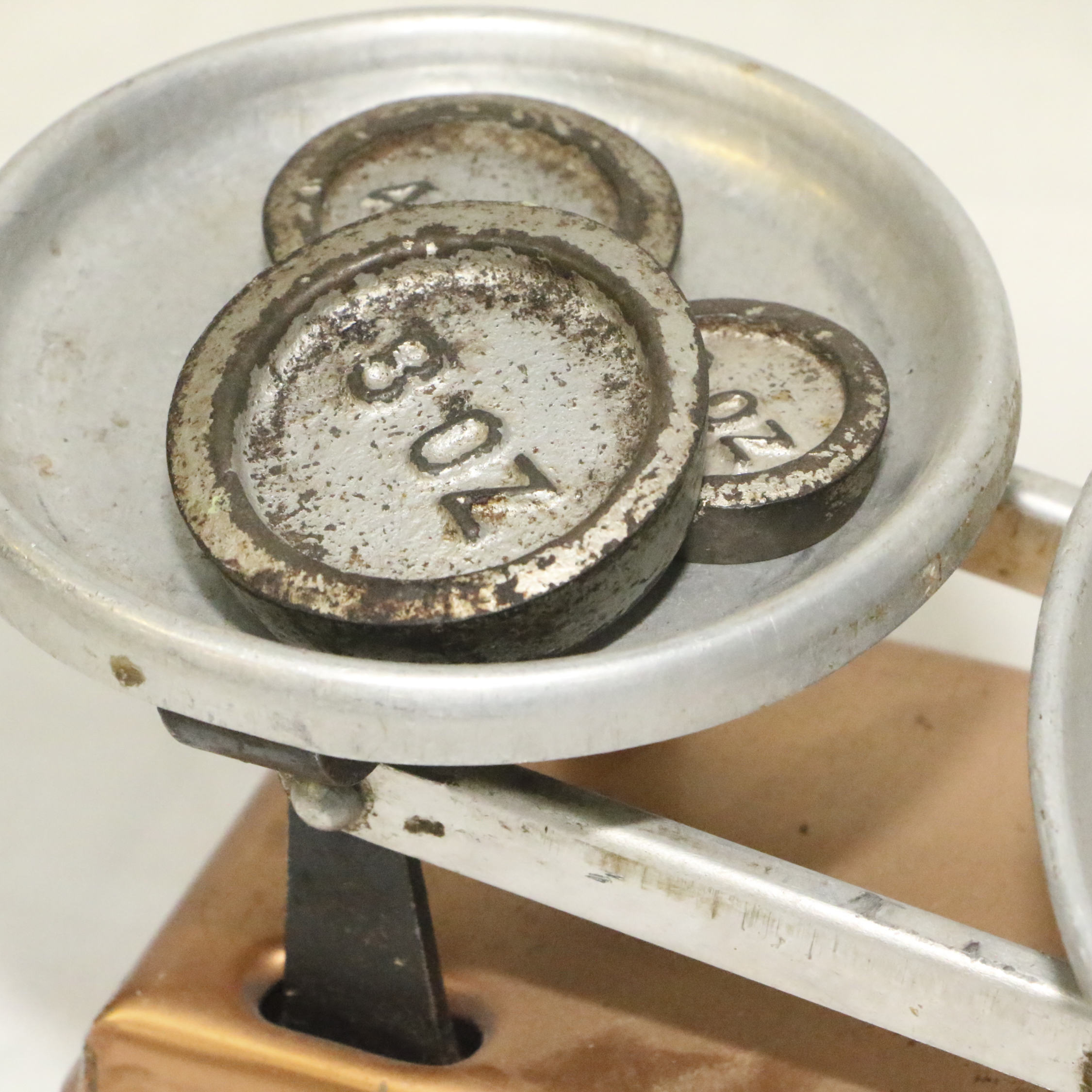 Metal Balance Scale with Weights, Early/Mid-20th Century